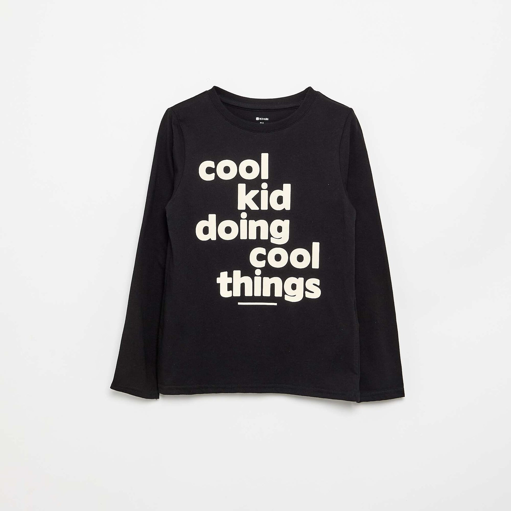 Long-sleeved printed T-shirt BLACK
