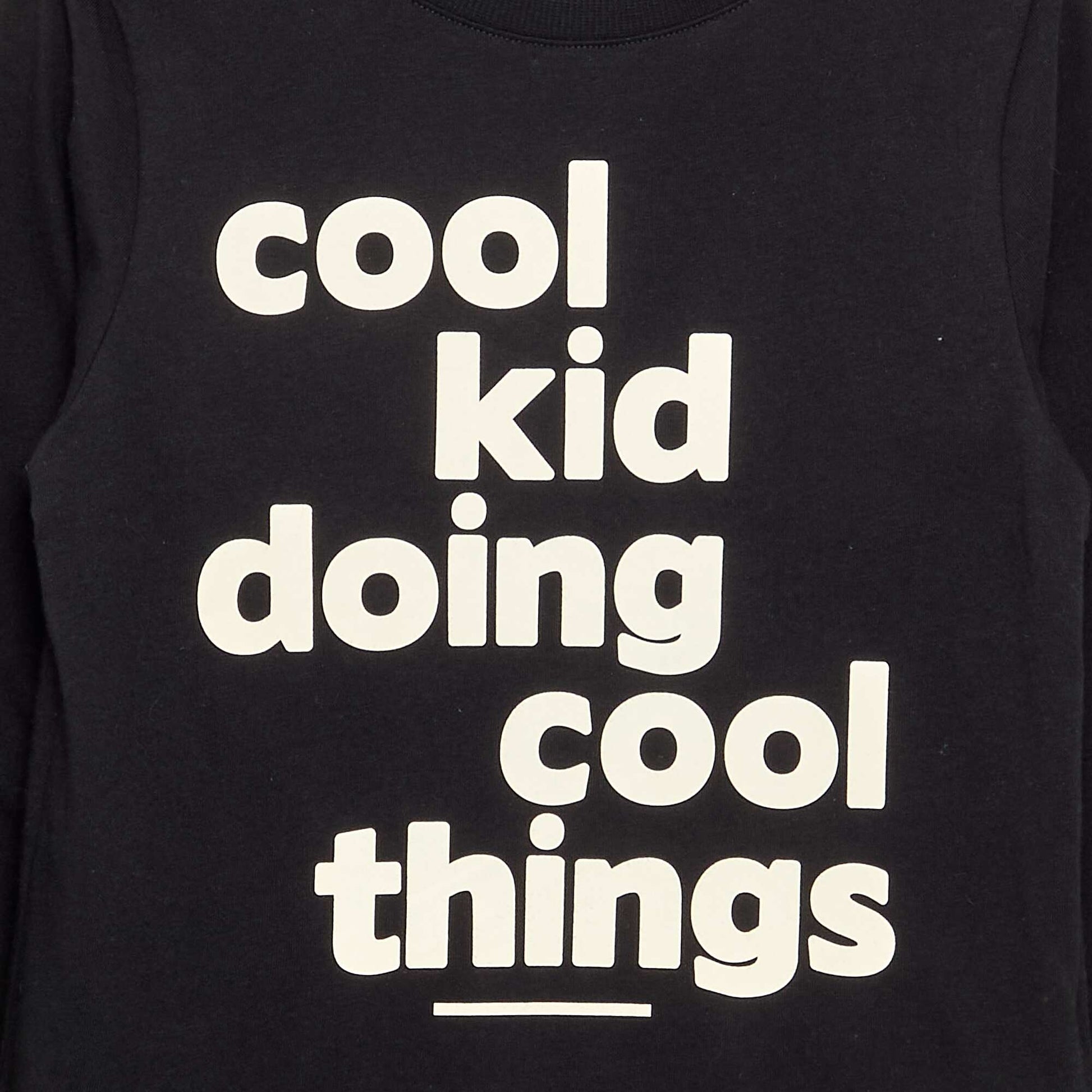 Long-sleeved printed T-shirt BLACK