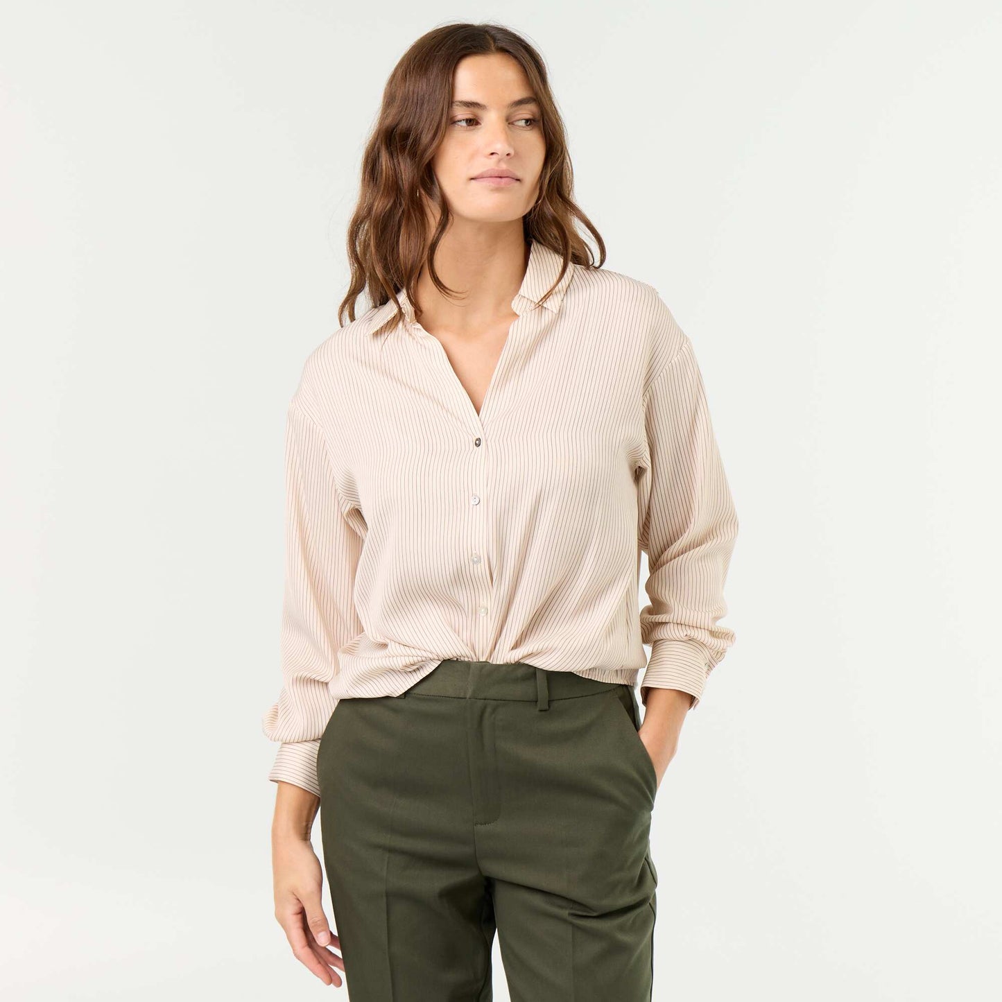 Solid Satin Blouse WHITE
