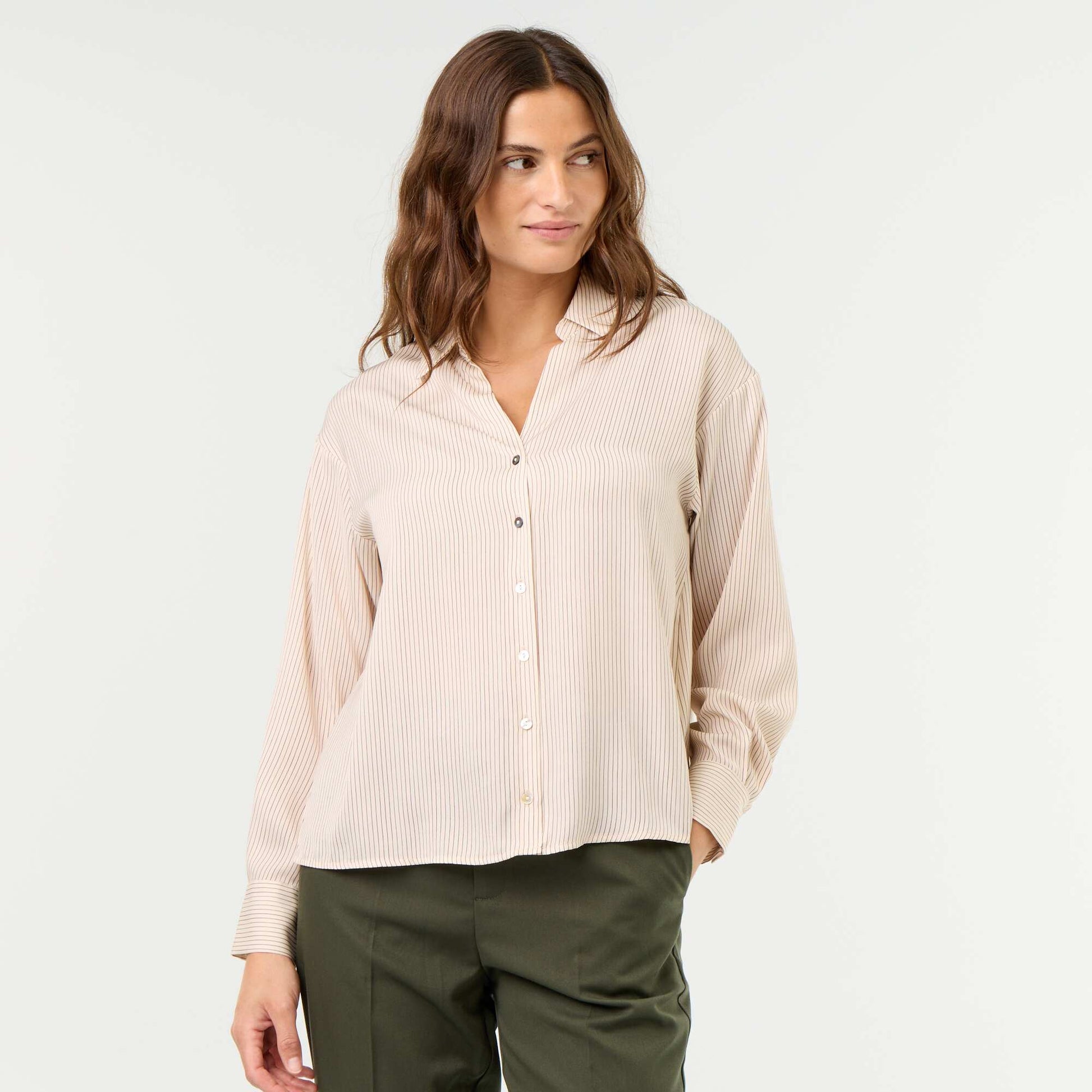 Solid Satin Blouse WHITE