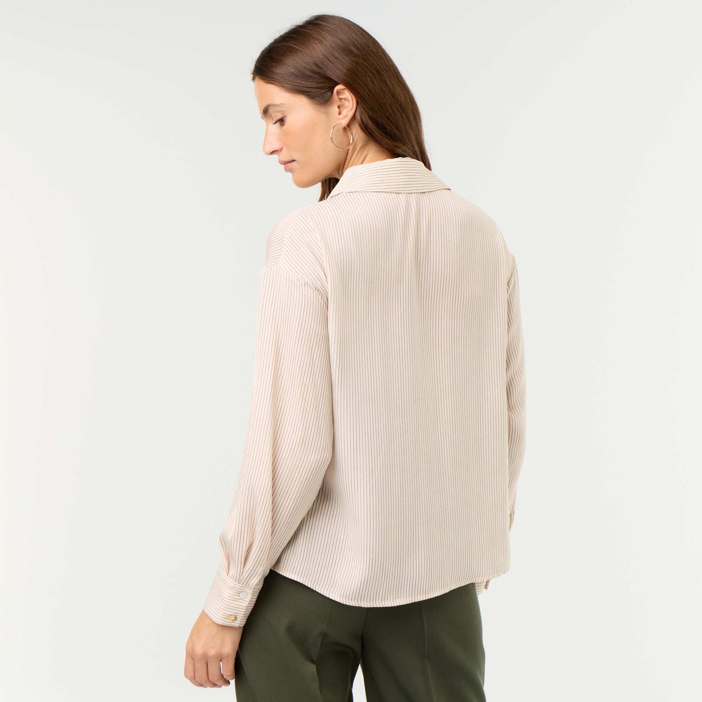 Solid Satin Blouse WHITE