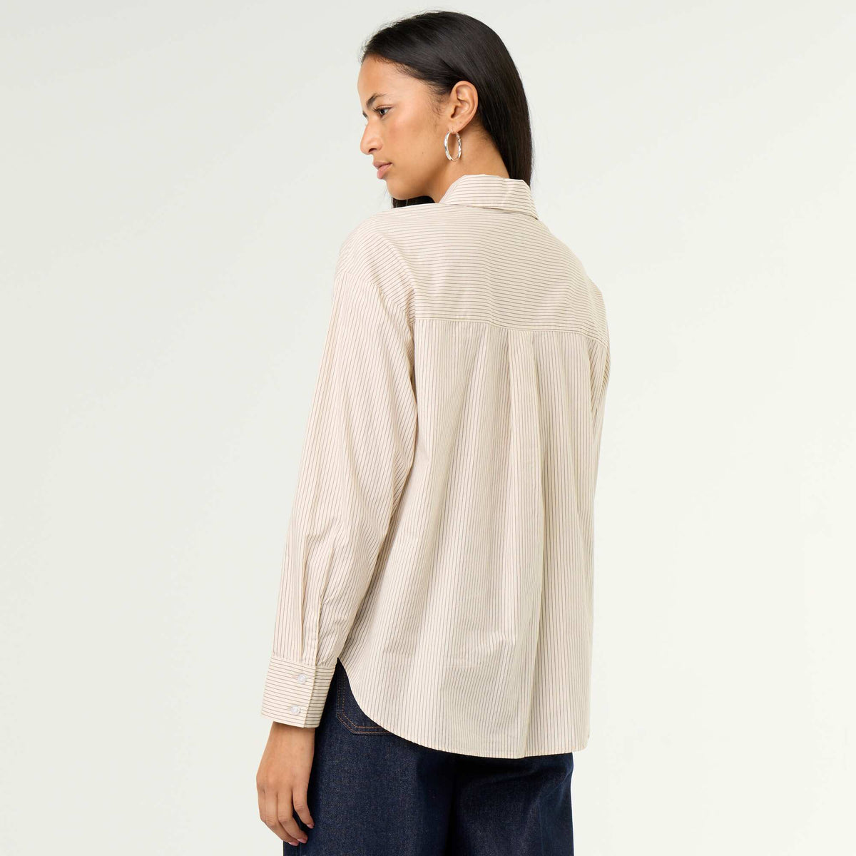 Striped long-sleeved shirt WHITE