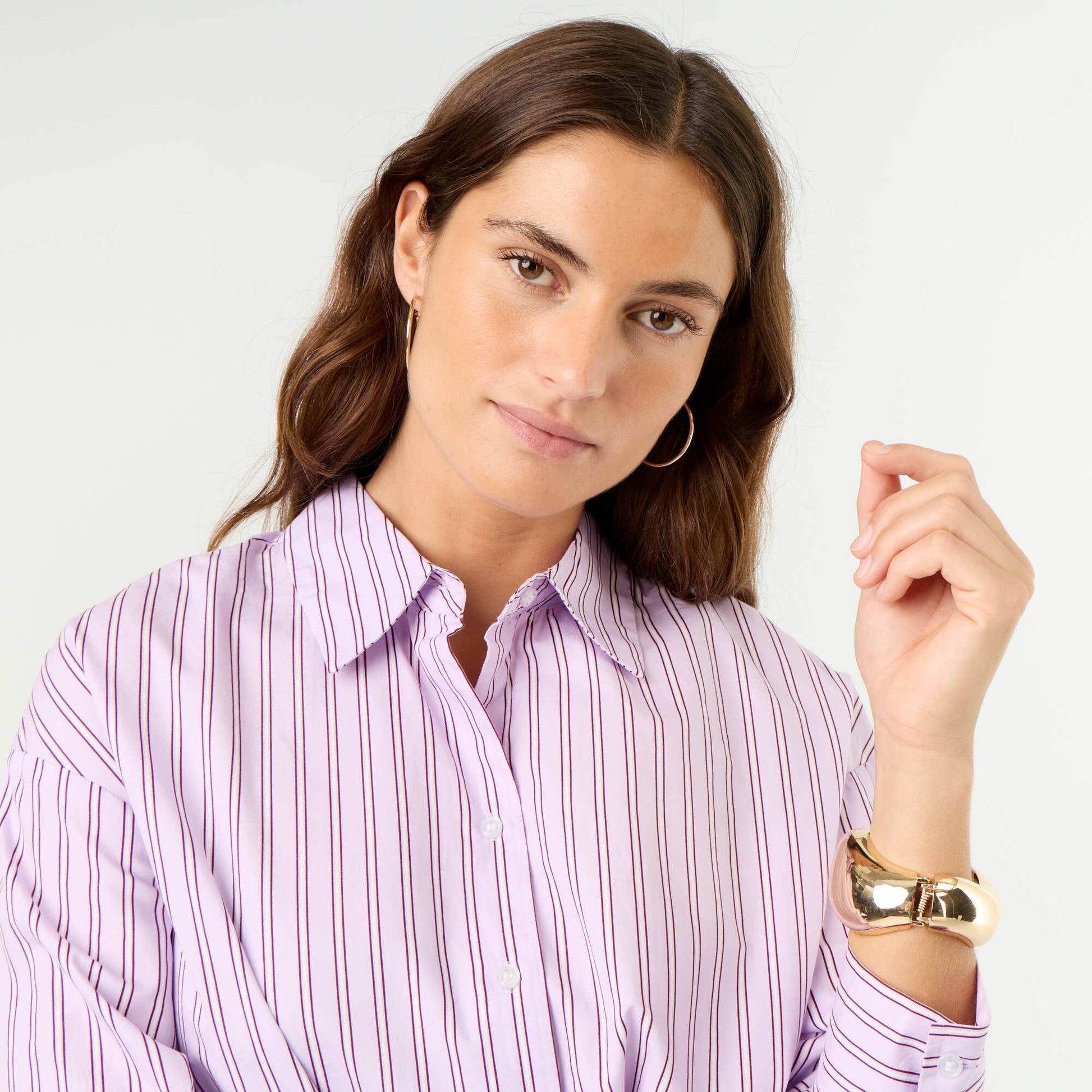 Striped Long-Sleeved Shirt PURPLE