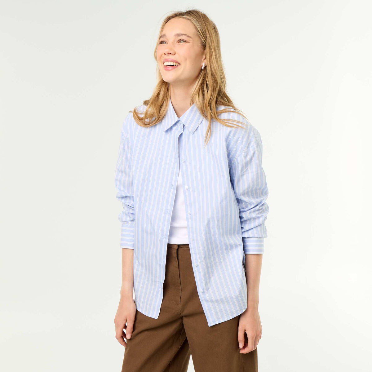 Striped long-sleeved shirt BLUE