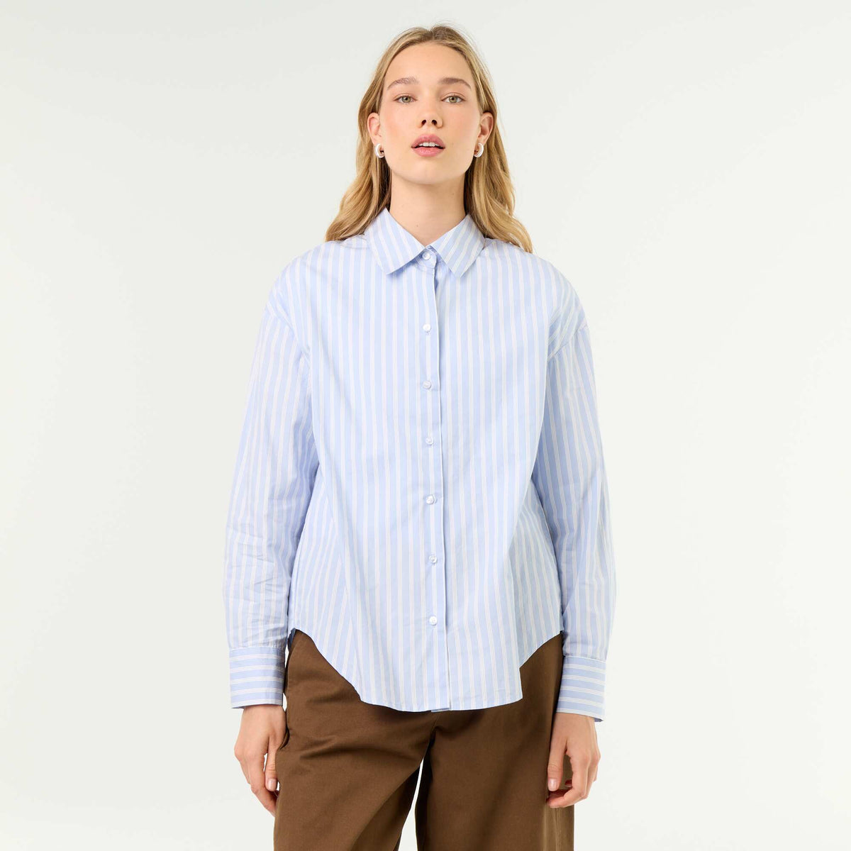 Striped long-sleeved shirt BLUE