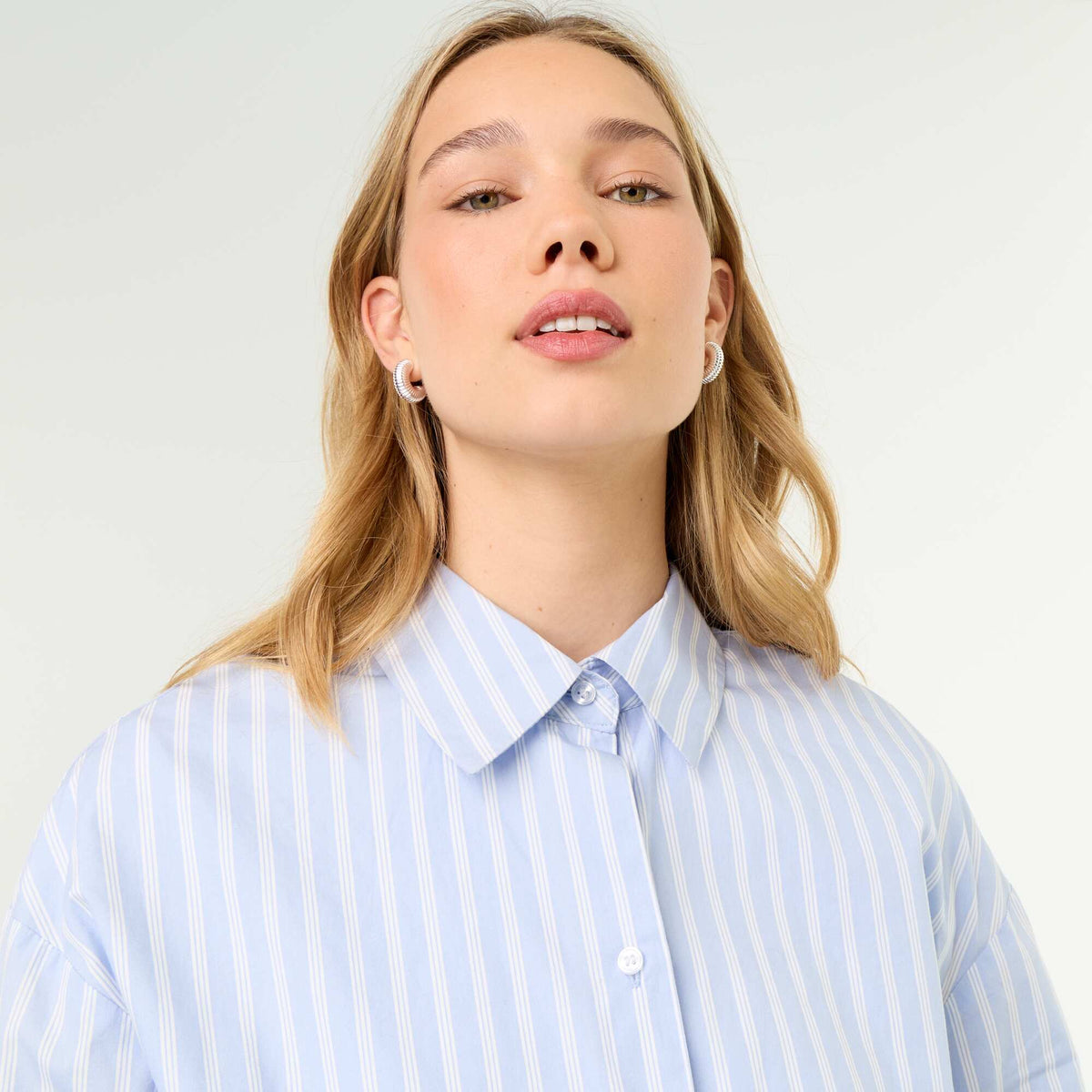 Striped long-sleeved shirt BLUE
