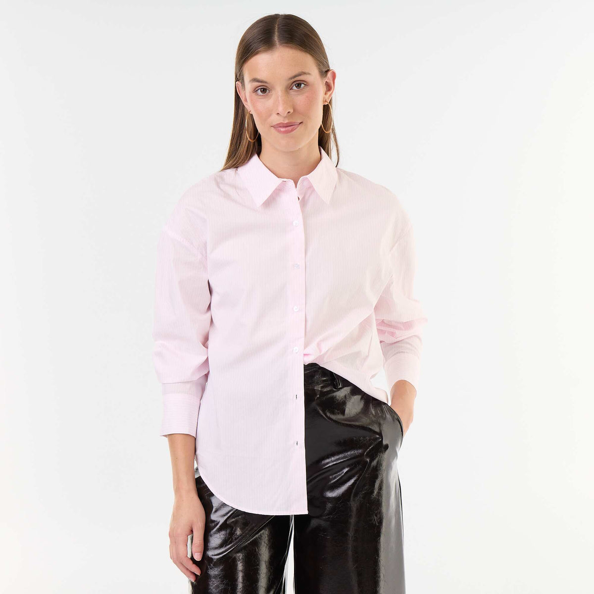 Striped long-sleeved shirt PINK