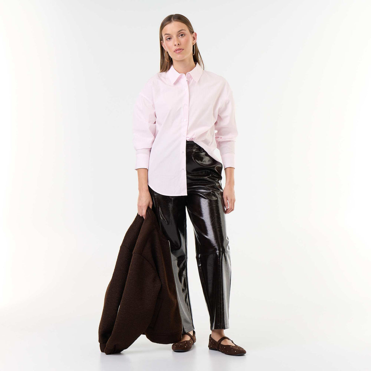 Striped long-sleeved shirt PINK
