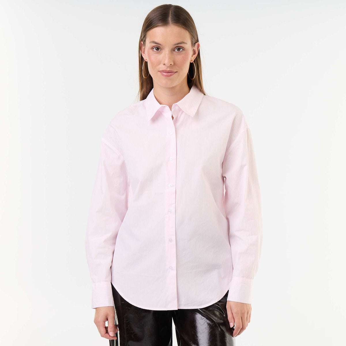 Striped long-sleeved shirt PINK