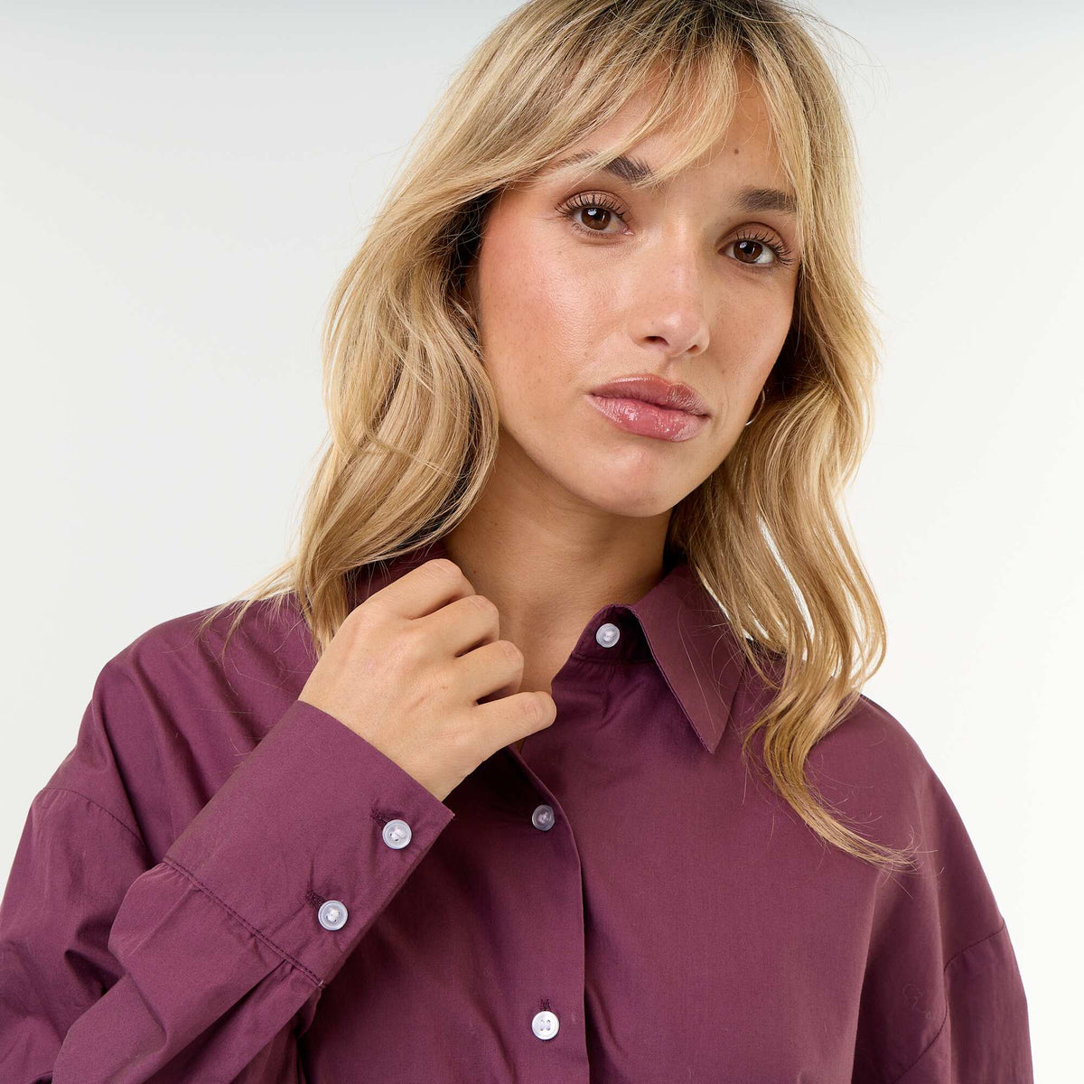 Striped long-sleeved shirt PURPLE
