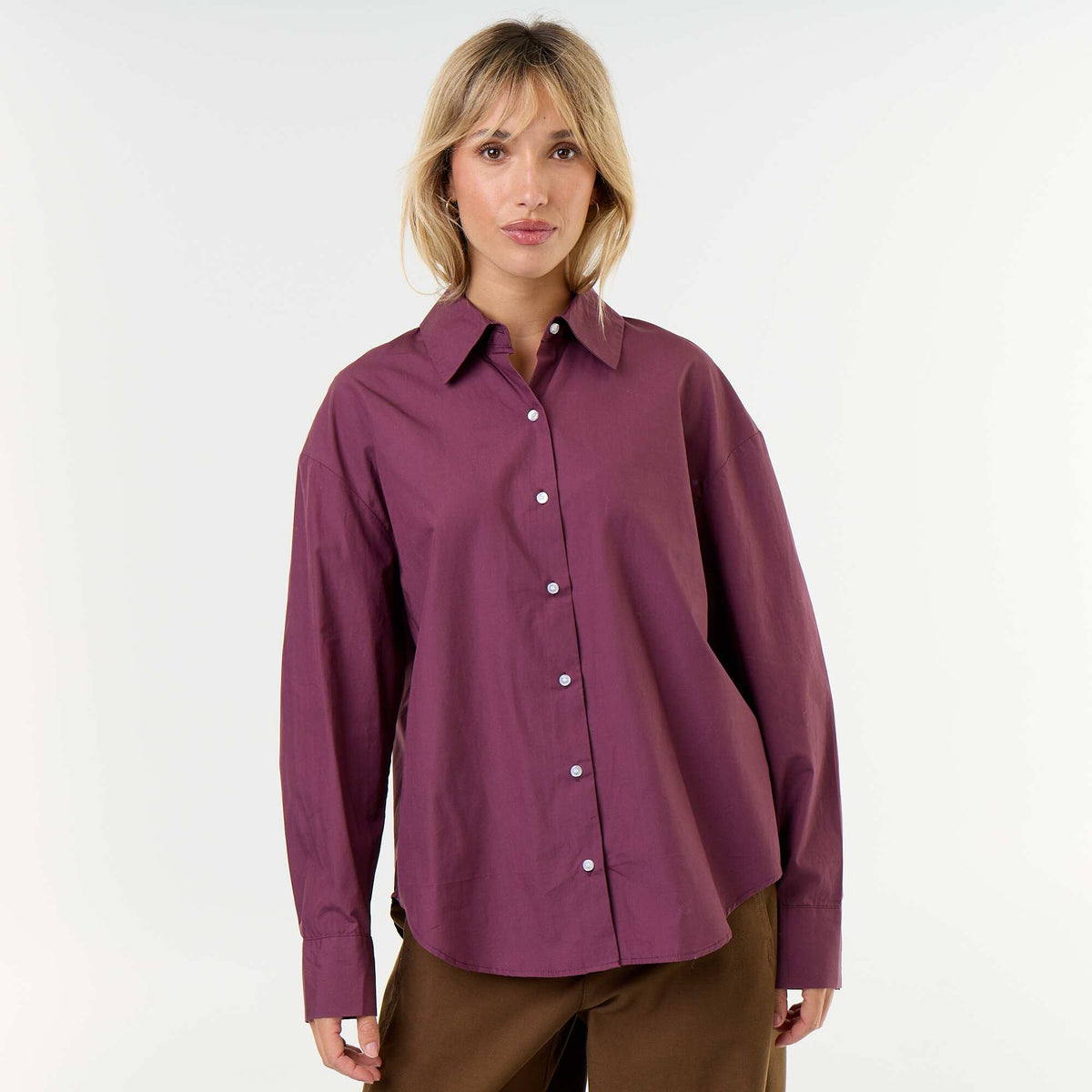 Striped long-sleeved shirt PURPLE