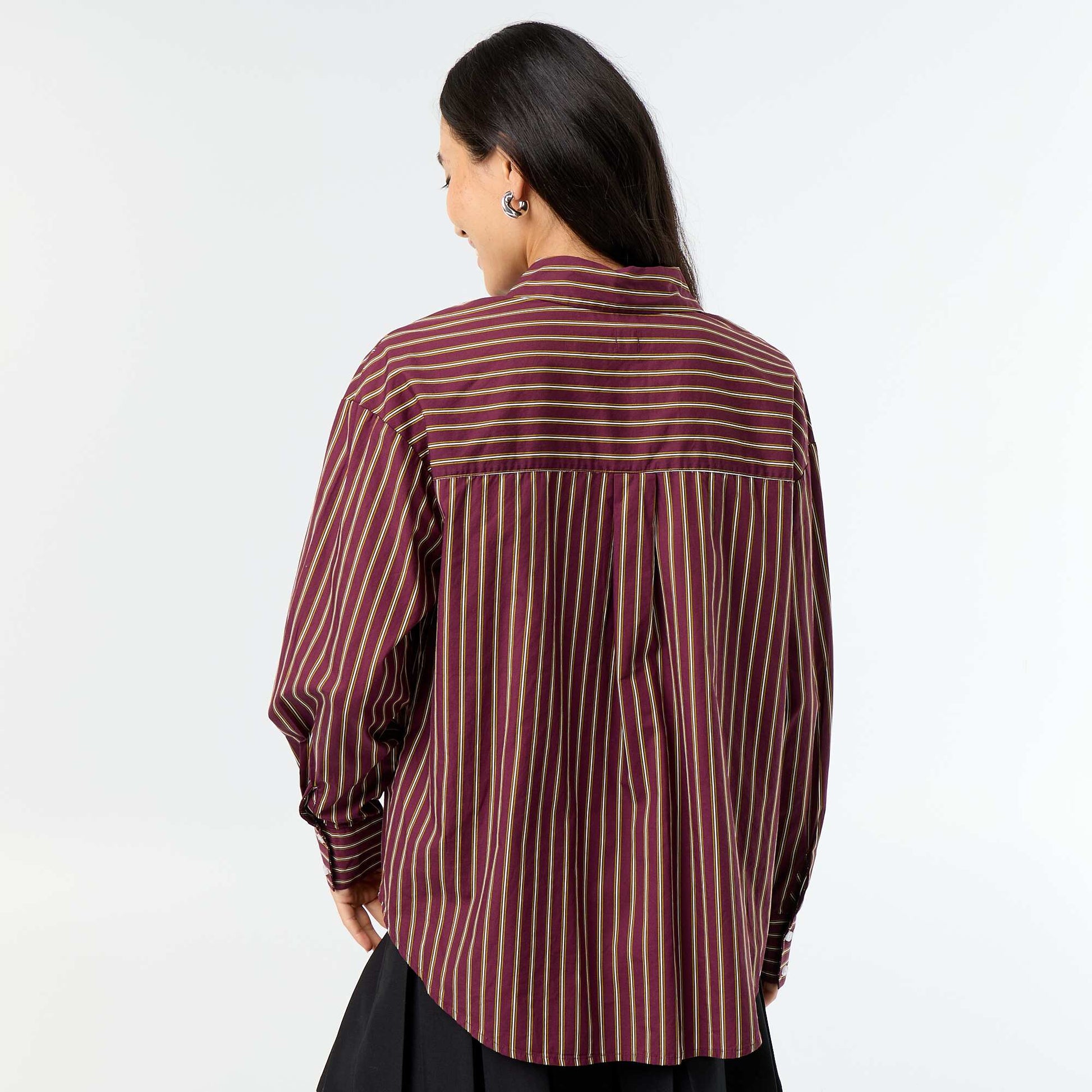 Striped Long-Sleeved Shirt PURPLE
