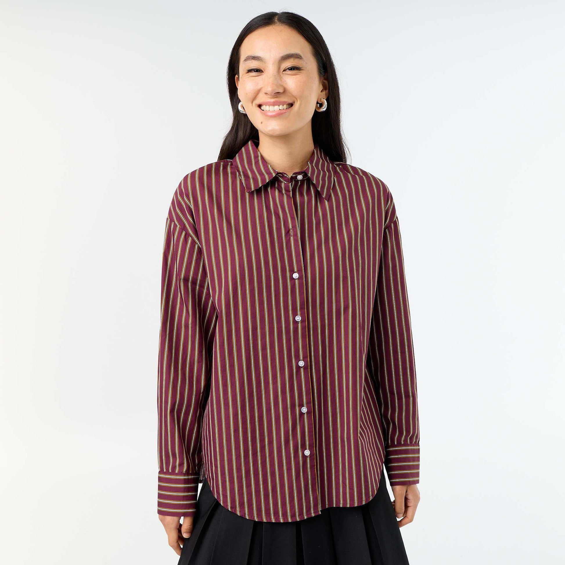 Striped Long-Sleeved Shirt PURPLE