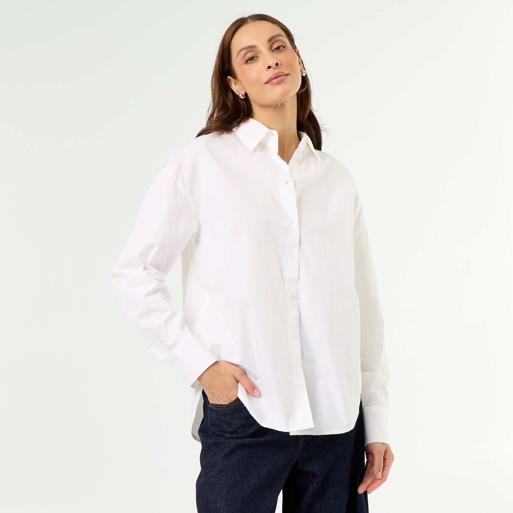 Striped Long-Sleeved Shirt WHITE