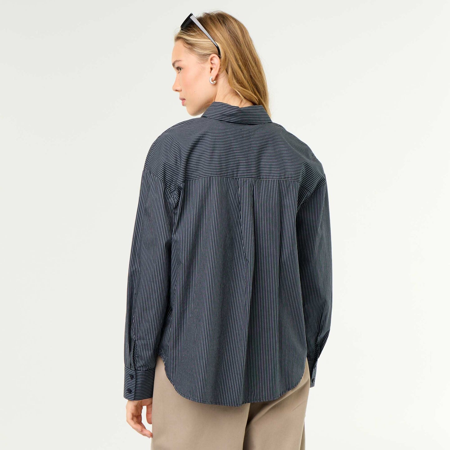 Striped long-sleeved shirt BLUE