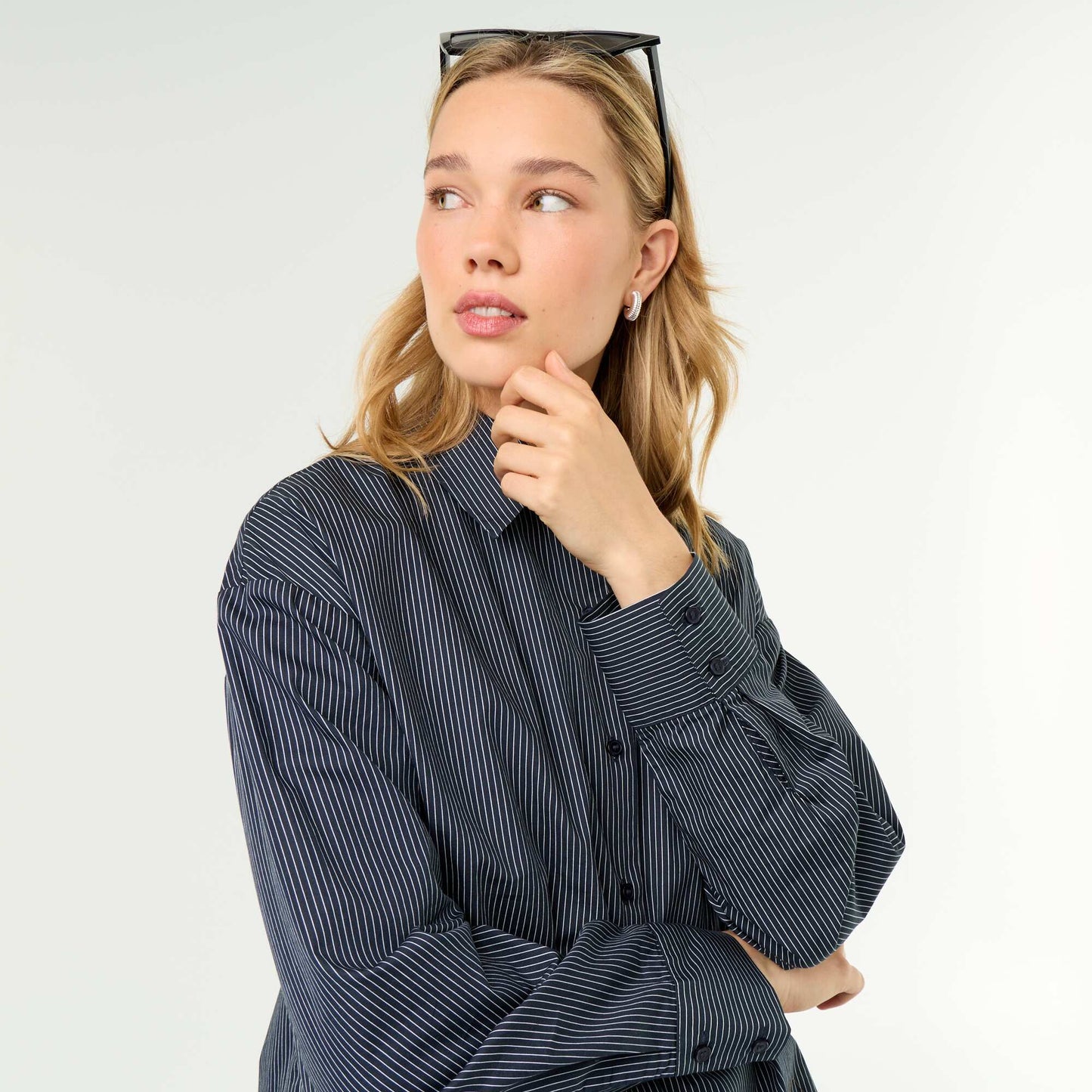 Striped long-sleeved shirt BLUE