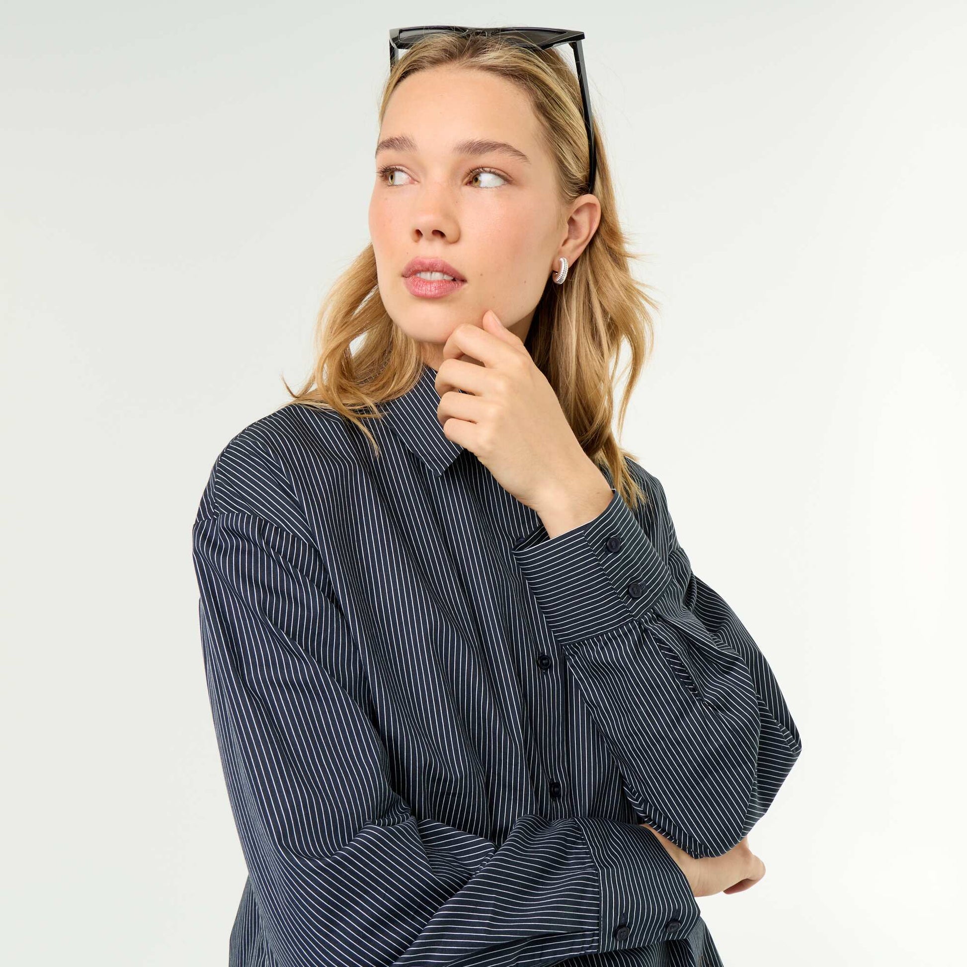 Striped long-sleeved shirt BLUE