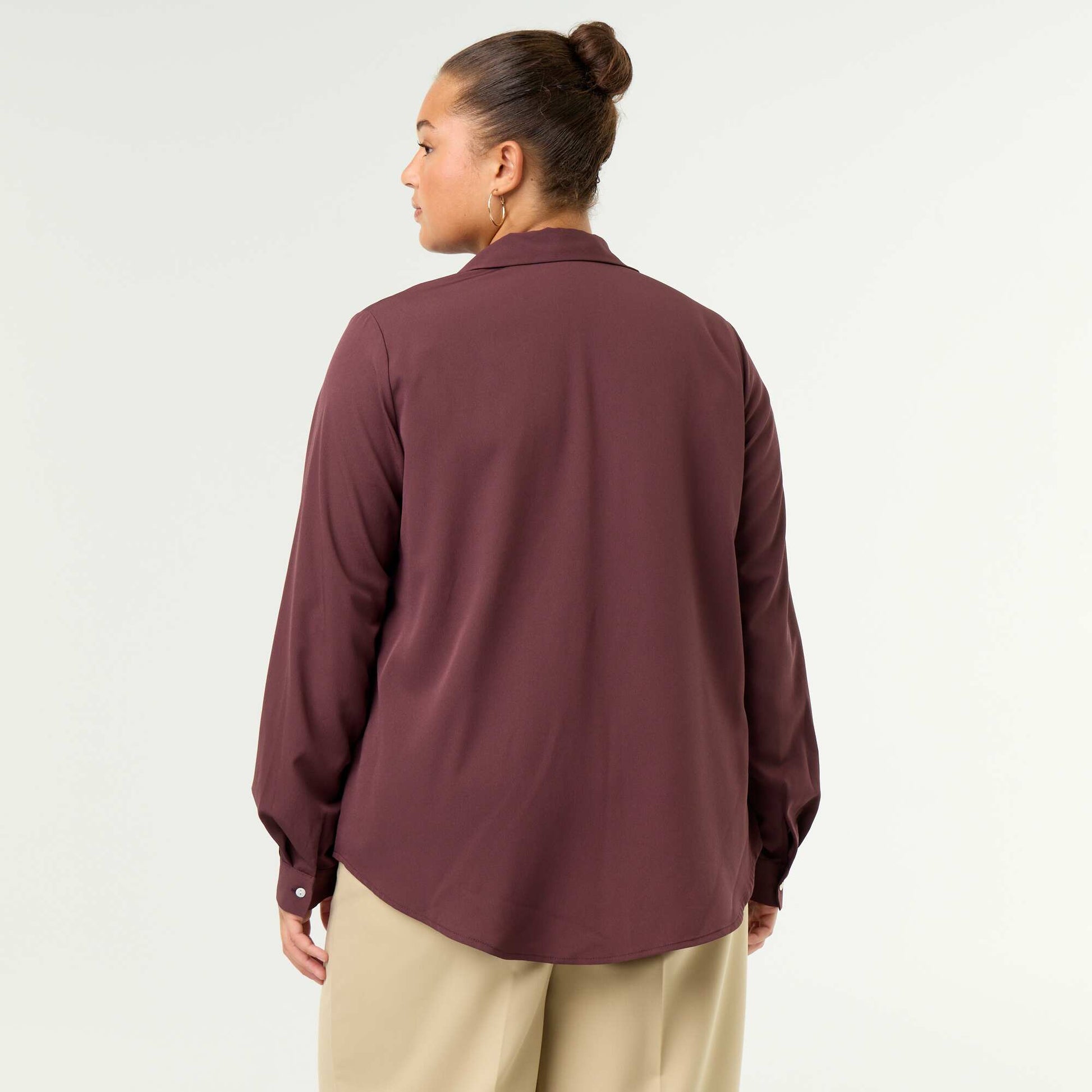 Flowy Solid Blouse PURPLE