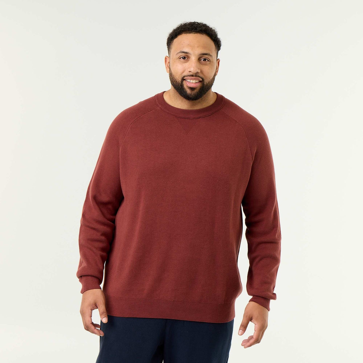 Chunky Knit Round Neck Sweater BROWN