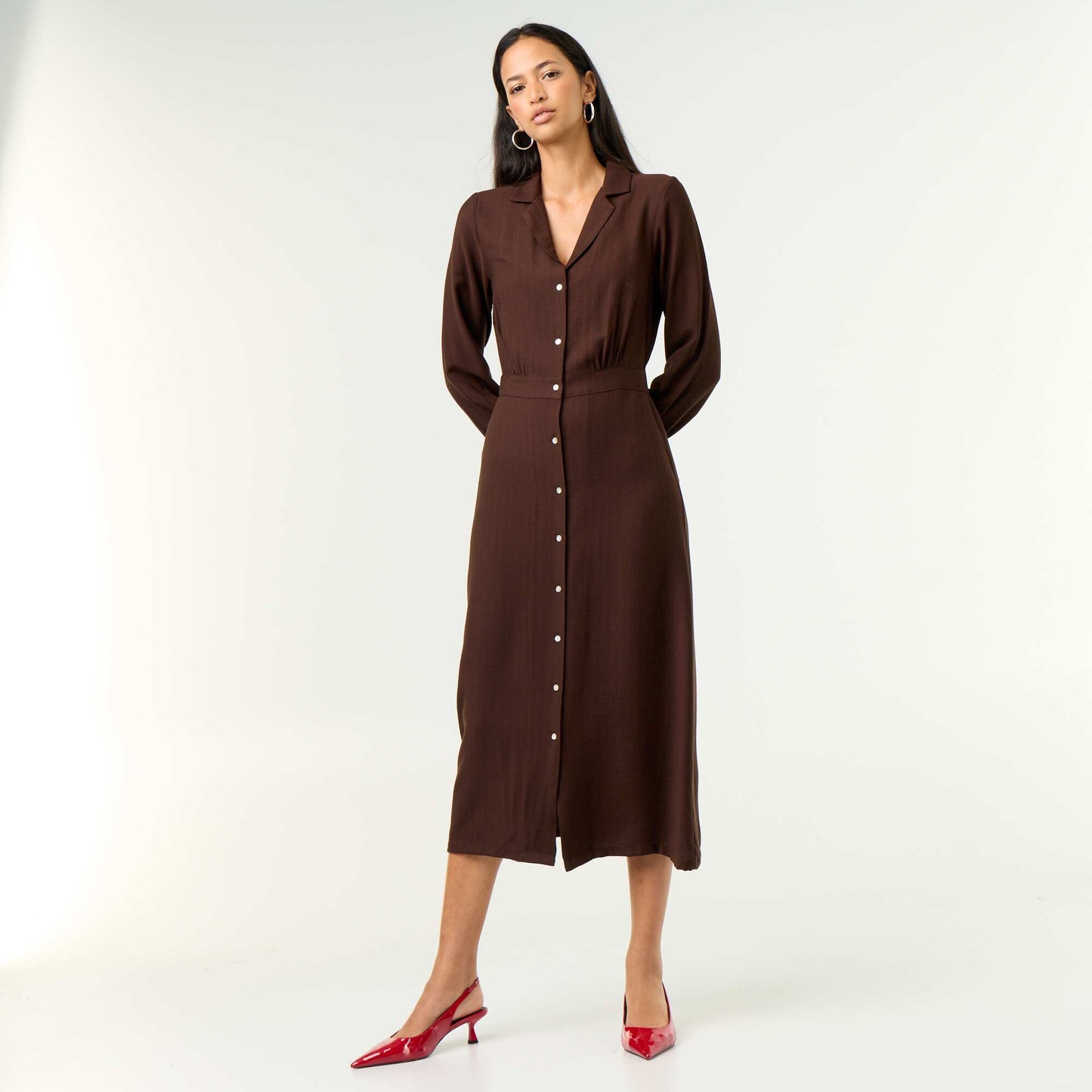 Long Shirt Dress BROWN