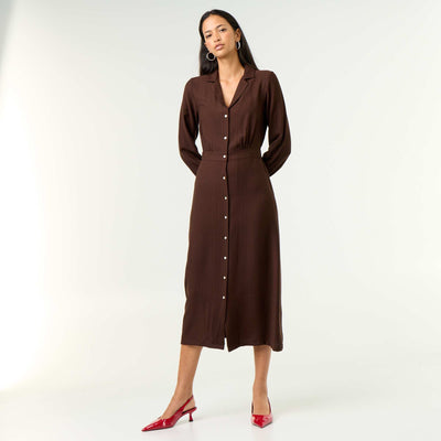 Long Shirt Dress BROWN