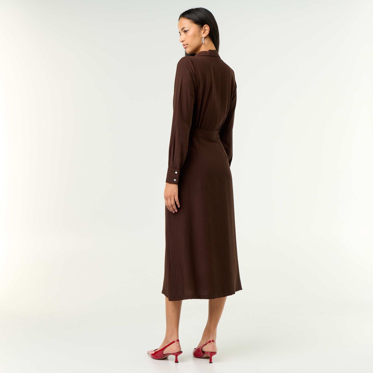 Long Shirt Dress BROWN