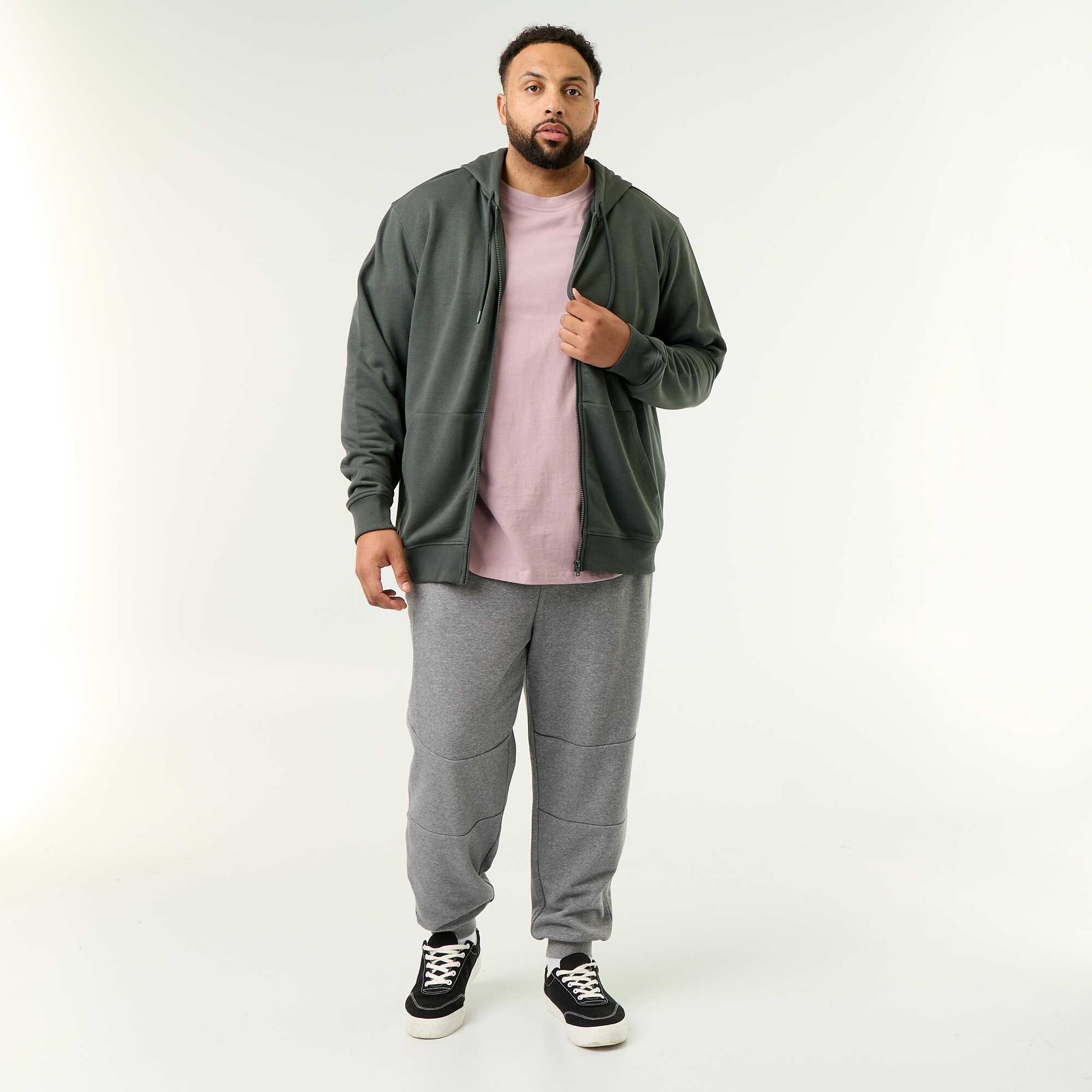 Cuffed Joggers with Zip Pockets GREY