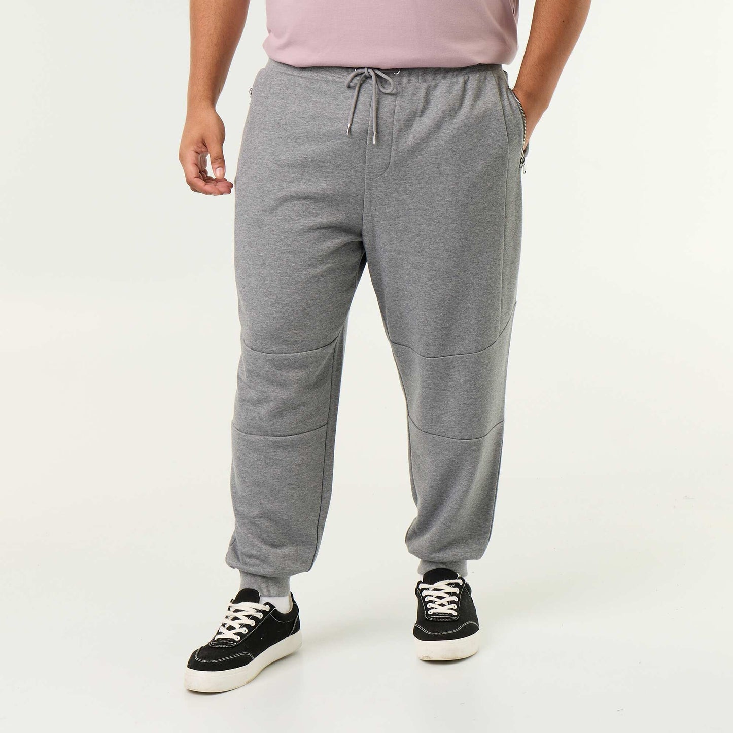 Cuffed Joggers with Zip Pockets GREY