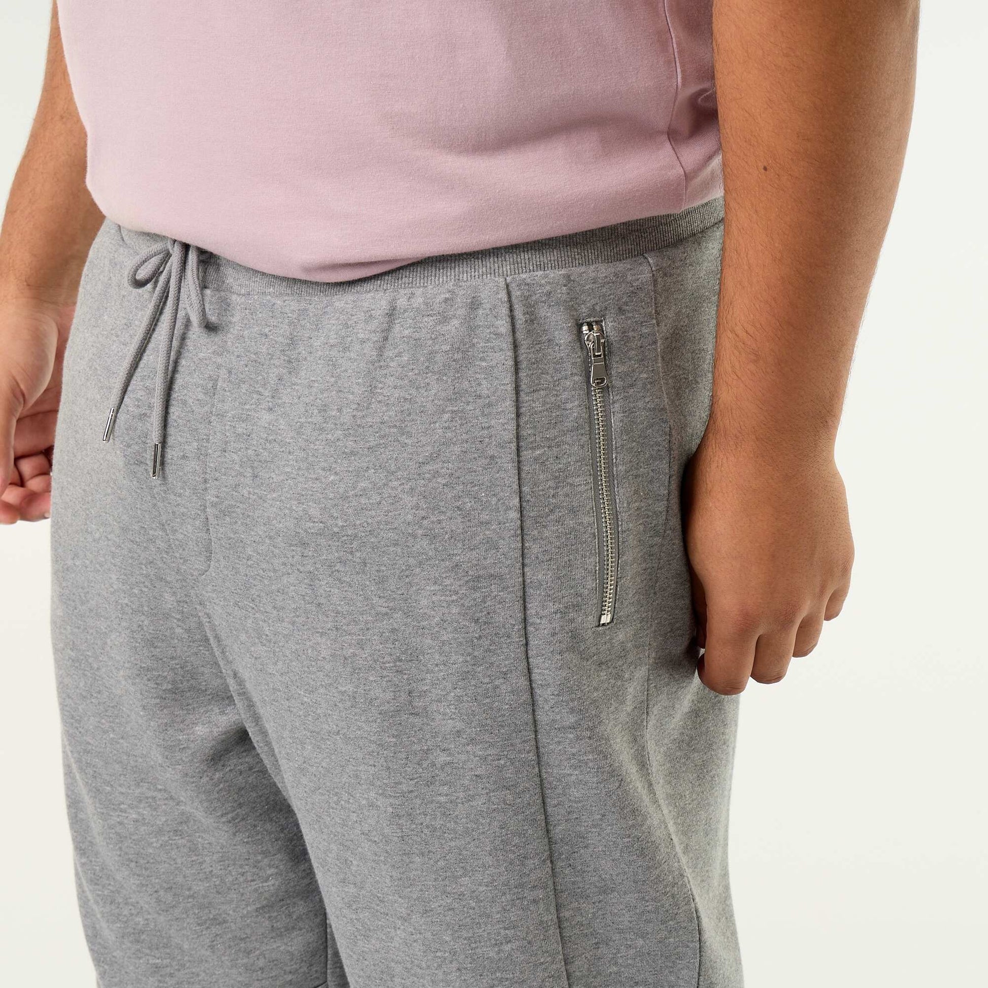 Cuffed Joggers with Zip Pockets GREY