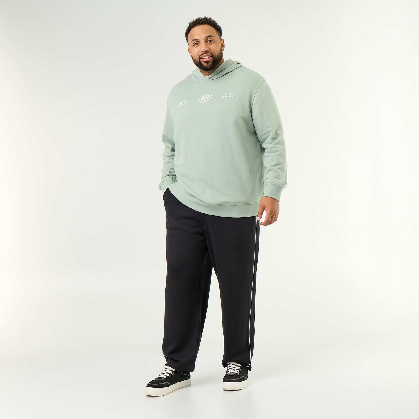 Jogging bottoms with contrasting stripes BLACK