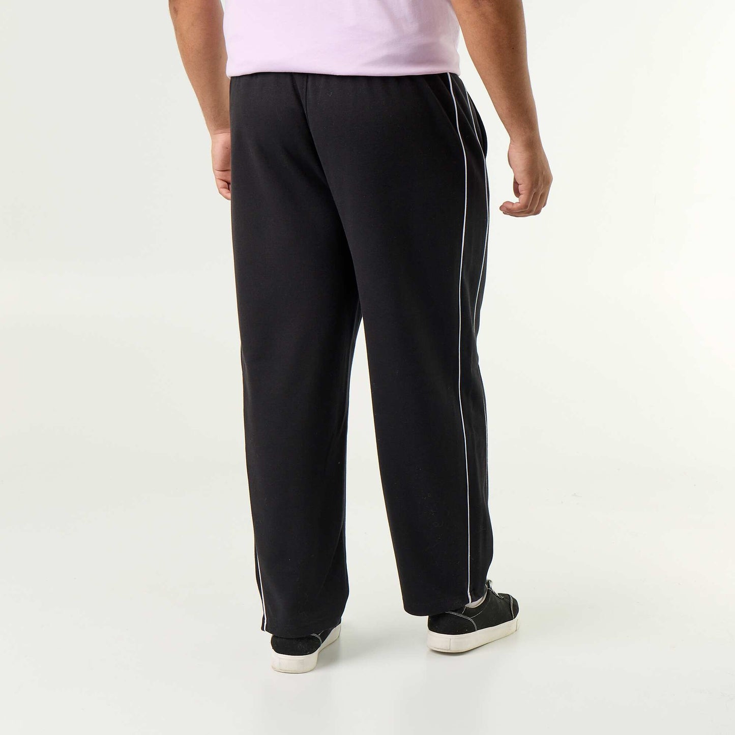 Jogging bottoms with contrasting stripes BLACK