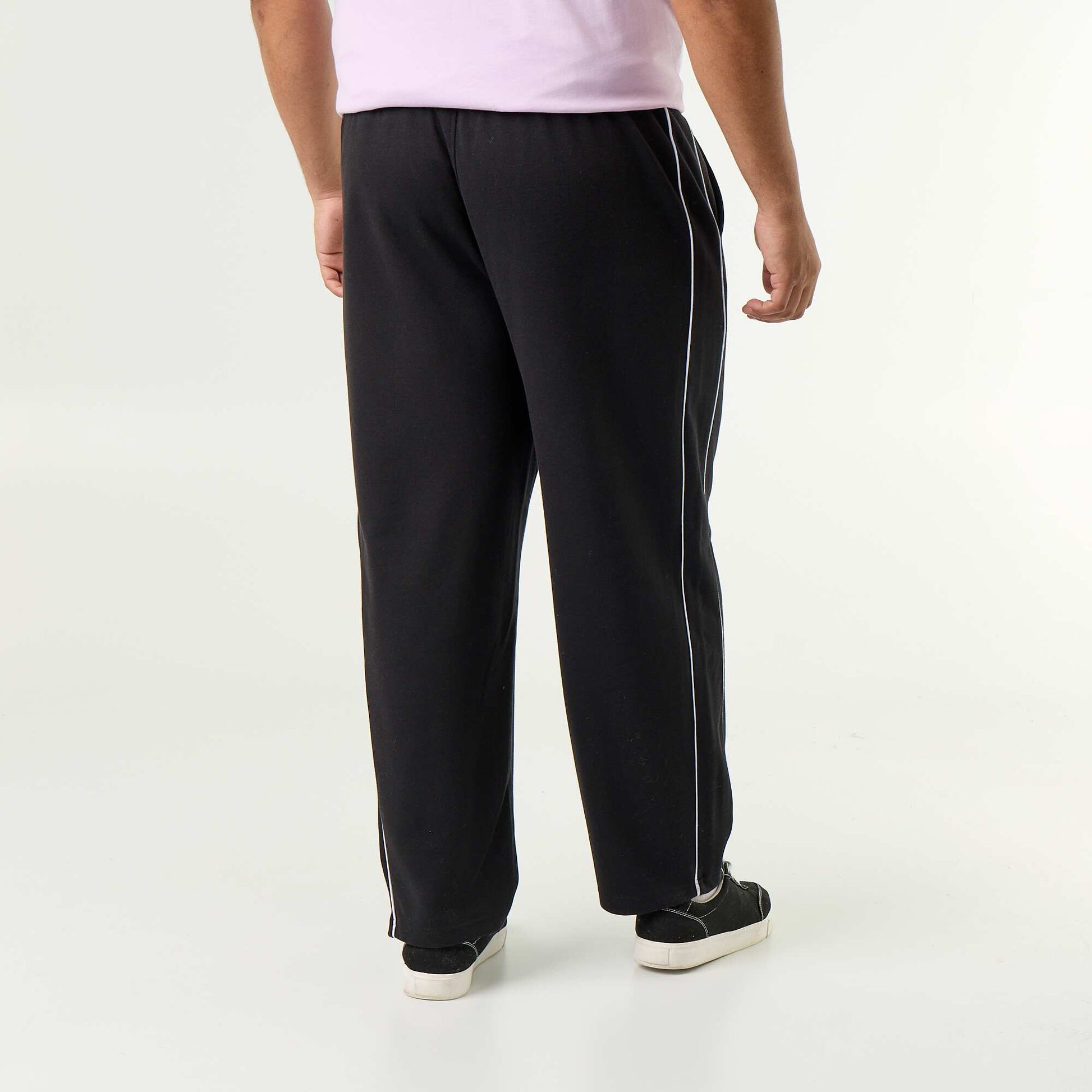Jogging bottoms with contrasting stripes BLACK