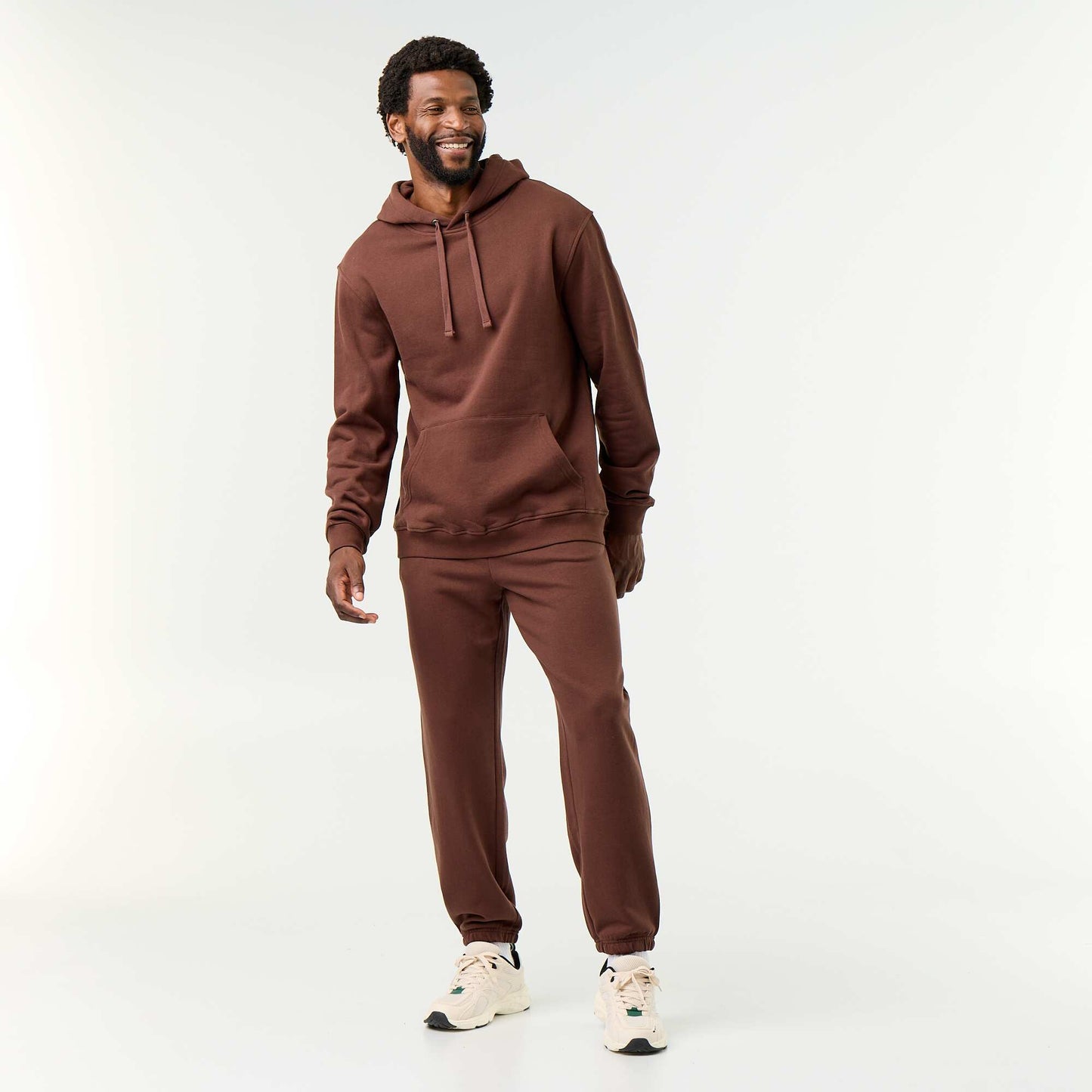 Lightweight plain jogging bottoms BROWN