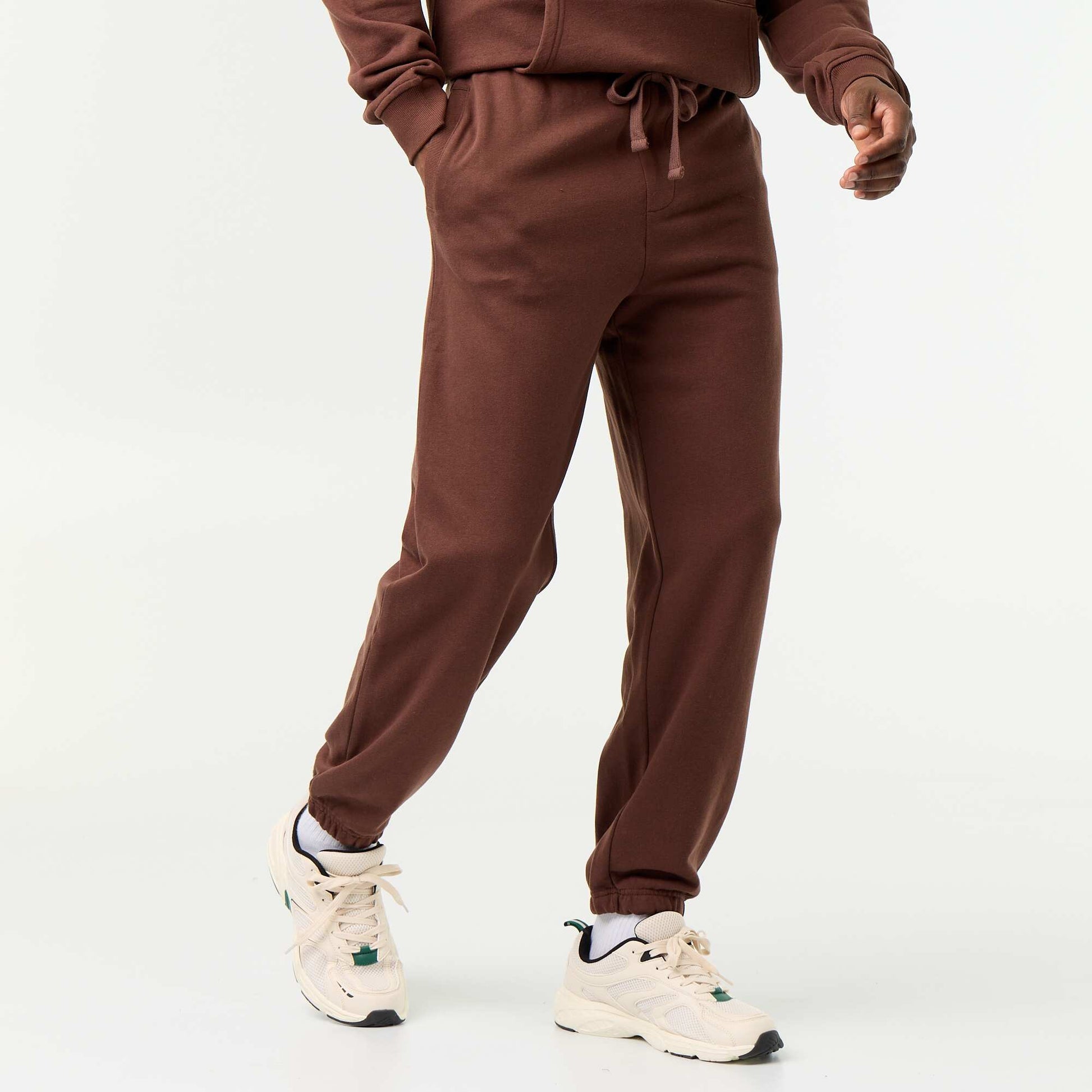Lightweight plain jogging bottoms BROWN