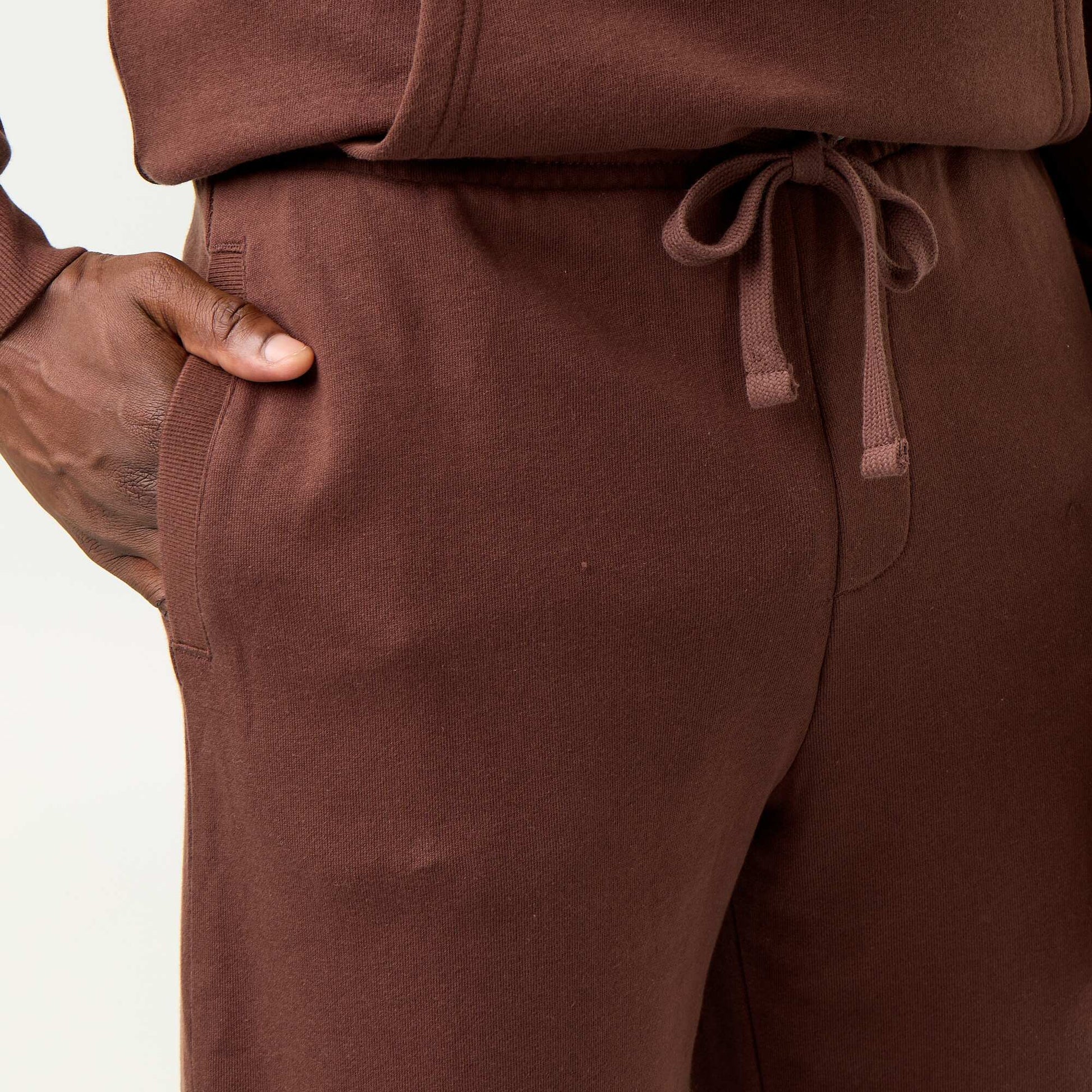 Lightweight plain jogging bottoms BROWN