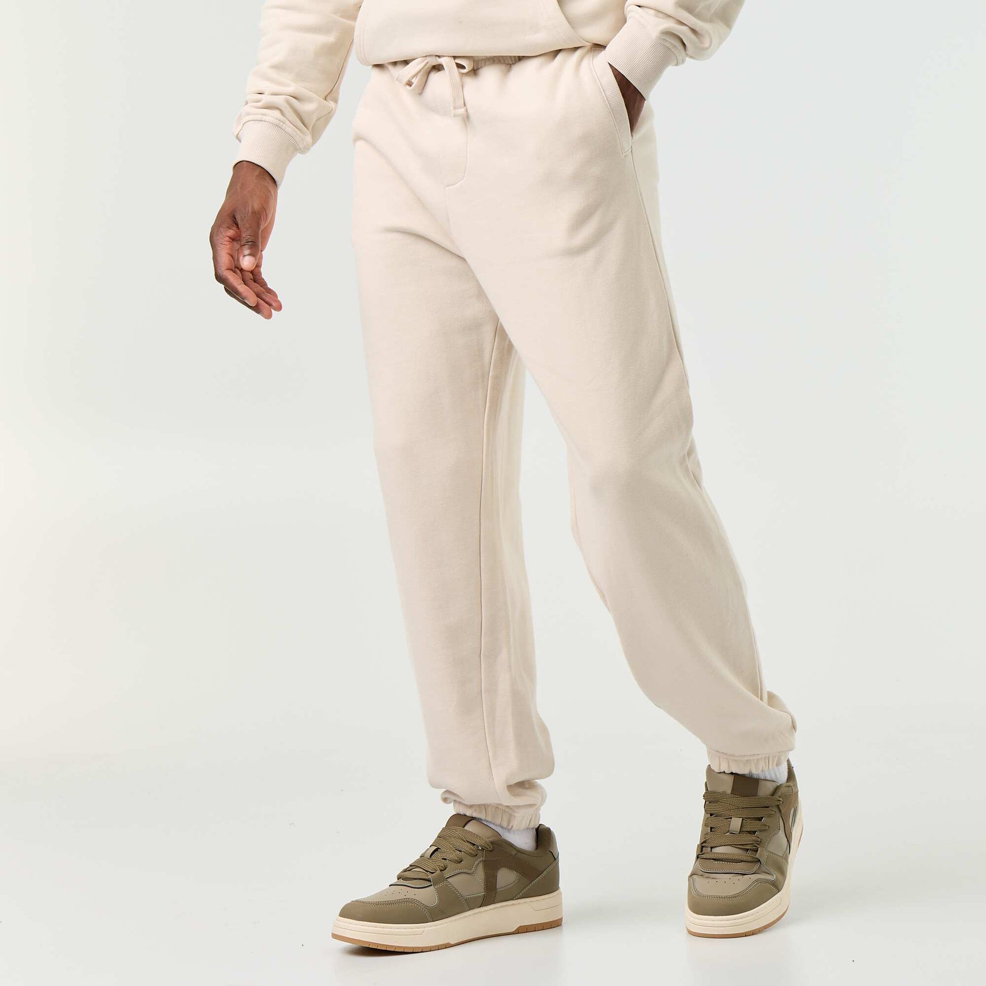 Solid Fleece Jogger Pants GREY