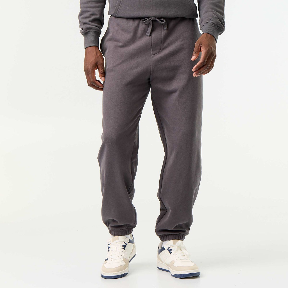 Solid Fleece Jogger Pants GREY