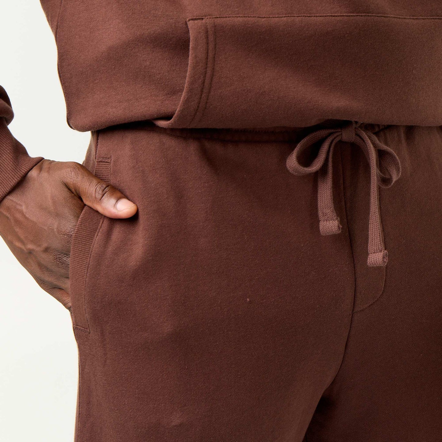 Solid Fleece Jogger Pants BROWN