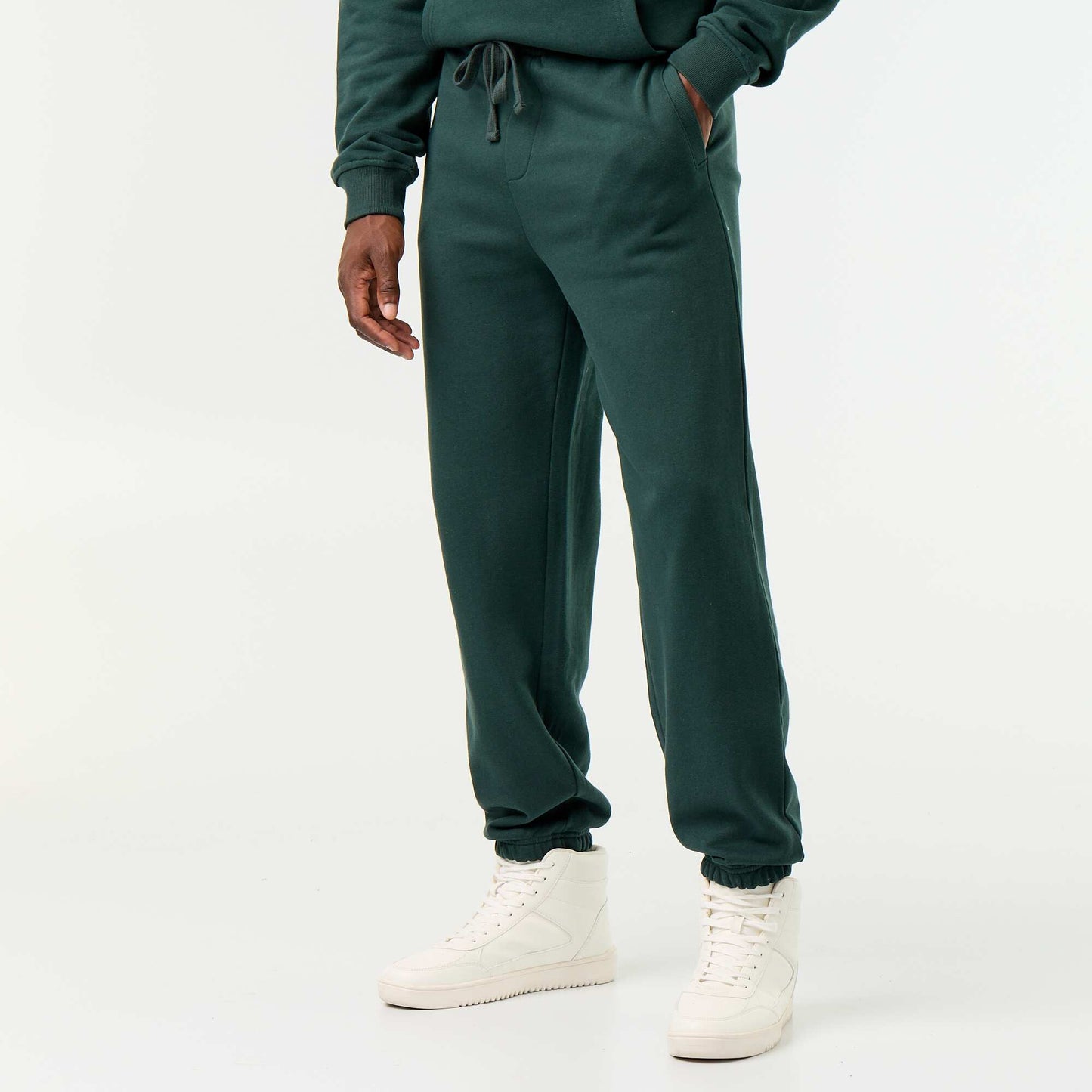 Solid Fleece Jogger Pants GREEN