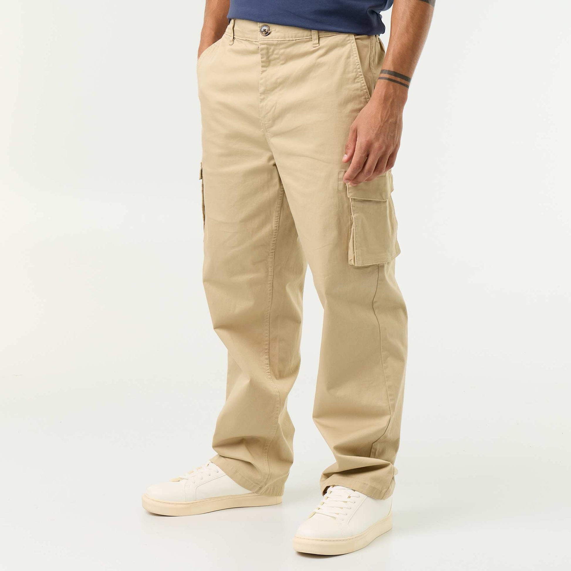 Regular Fit Multi-Pocket Trousers BEIGE