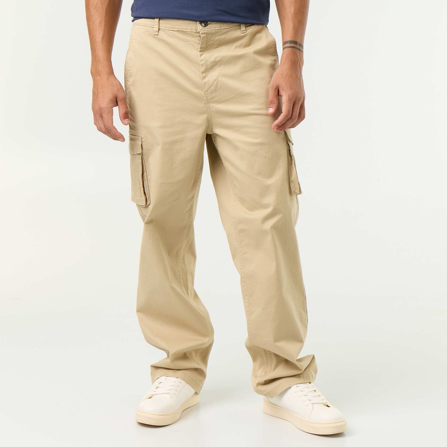 Regular Fit Multi-Pocket Trousers BEIGE