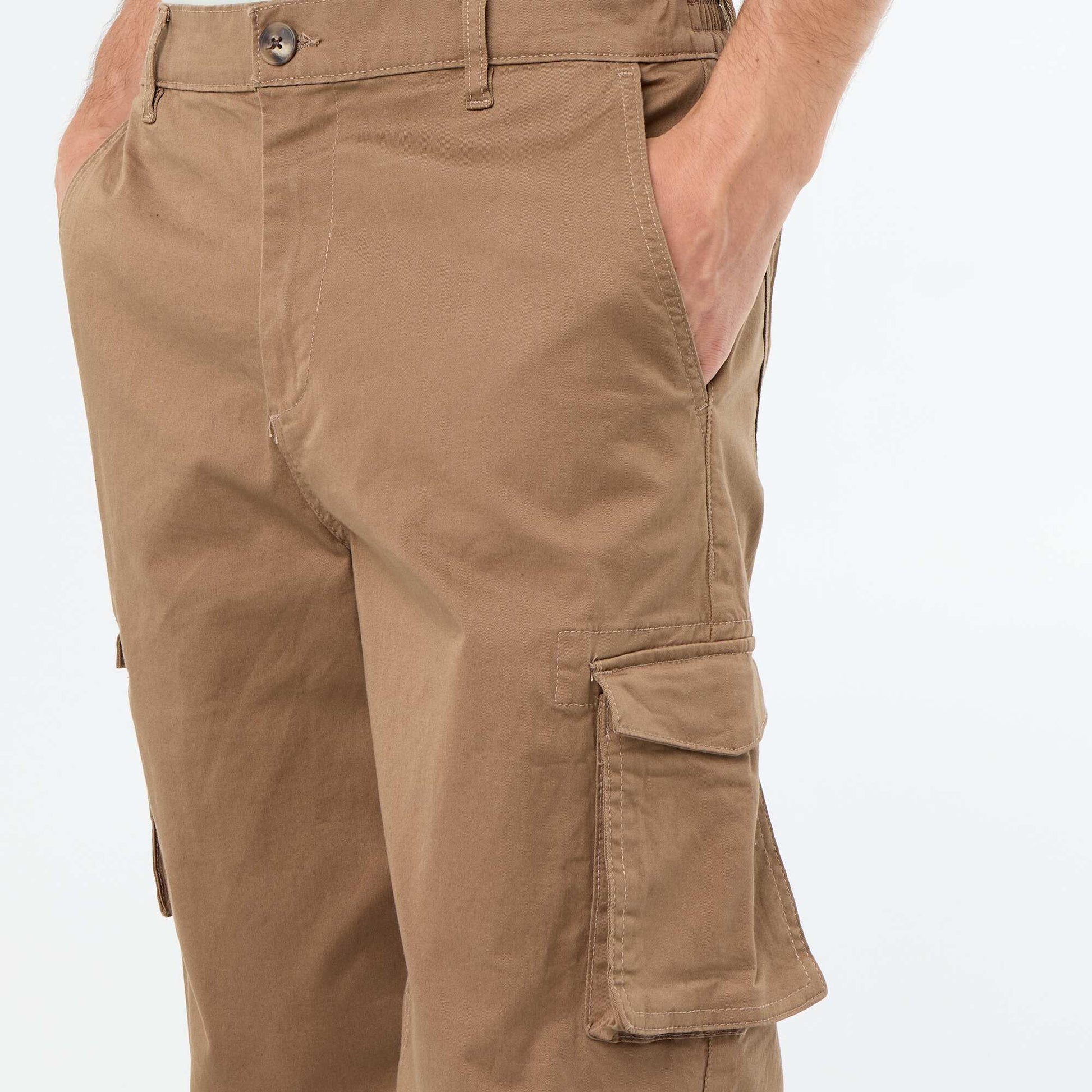 Regular Fit Multi-Pocket Trousers BROWN