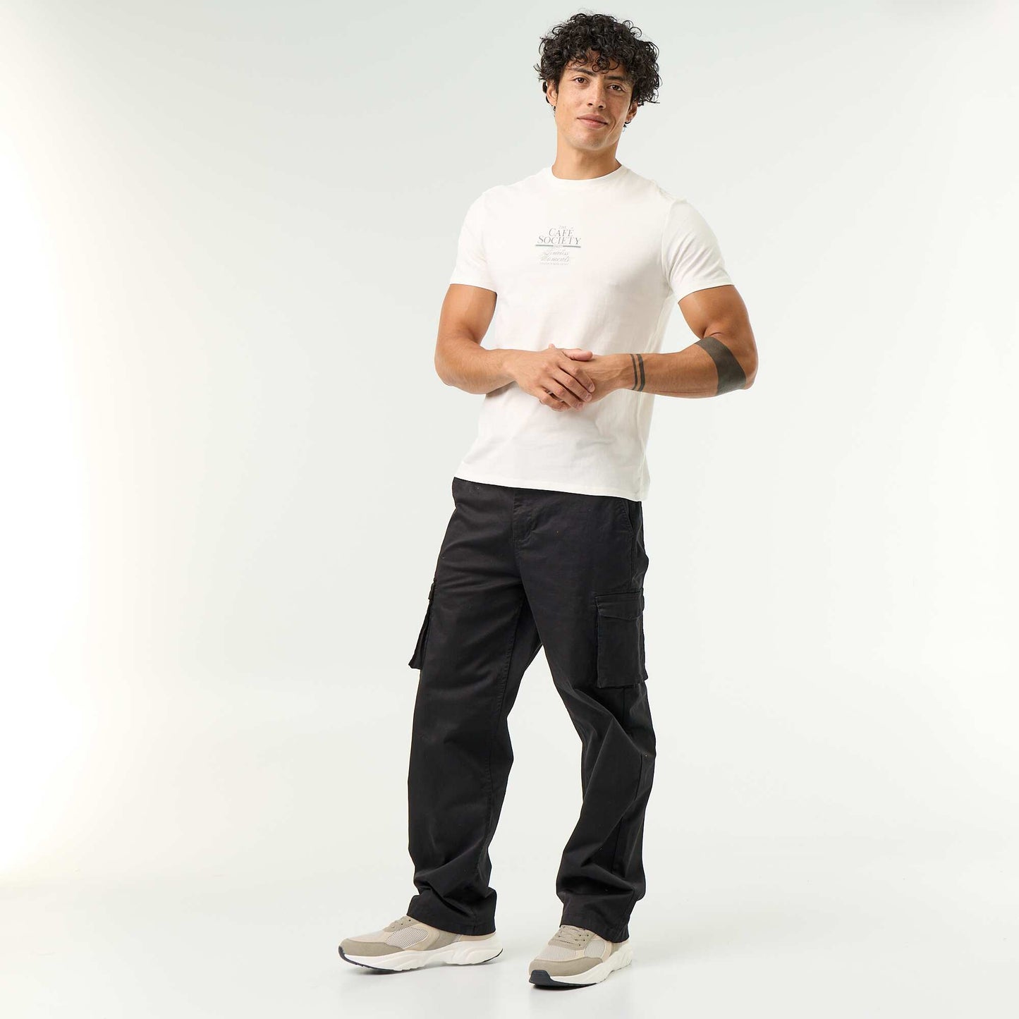 Regular Fit Multi-Pocket Trousers BLACK