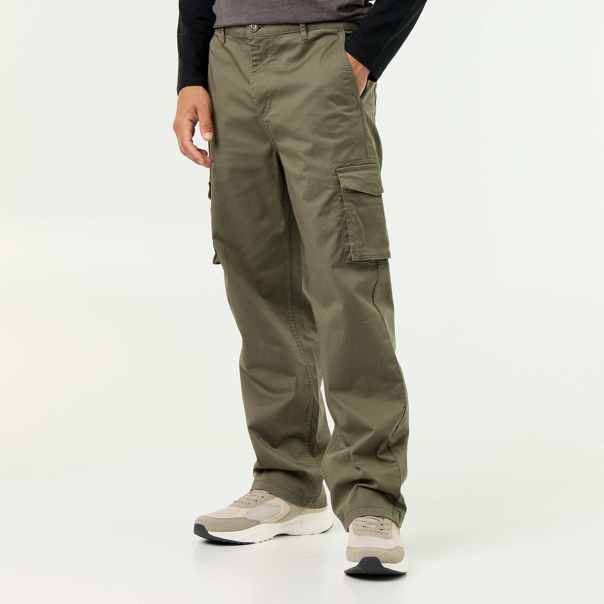 Regular Fit Multi-Pocket Trousers GREEN