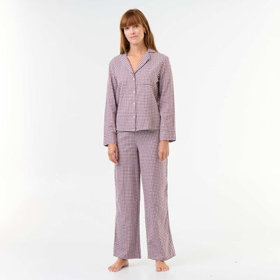 Patterned 2-Piece Pajama Set: Shirt + Pants RED