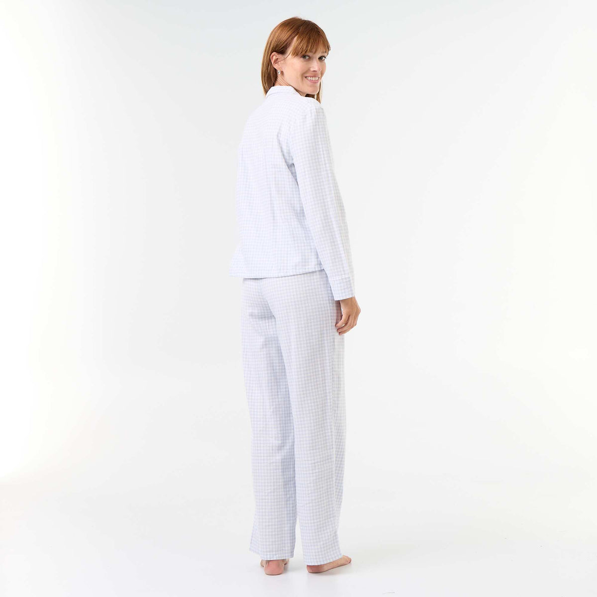 Patterned 2-Piece Pajama Set: Shirt + Pants BLUE