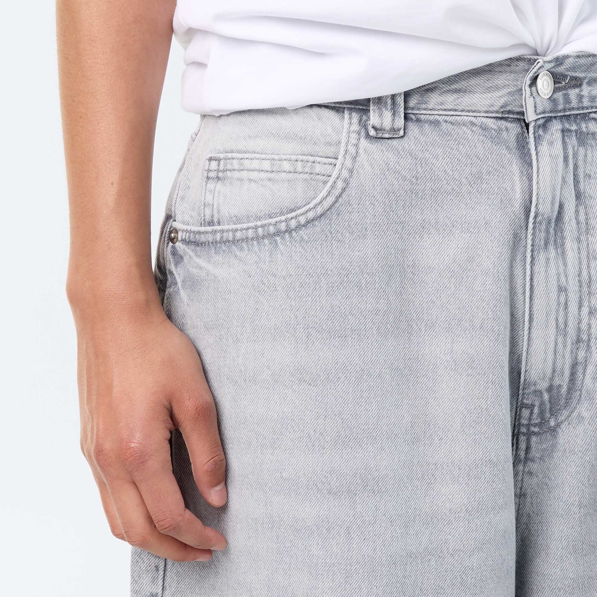 Carpenter style denim shorts GREY