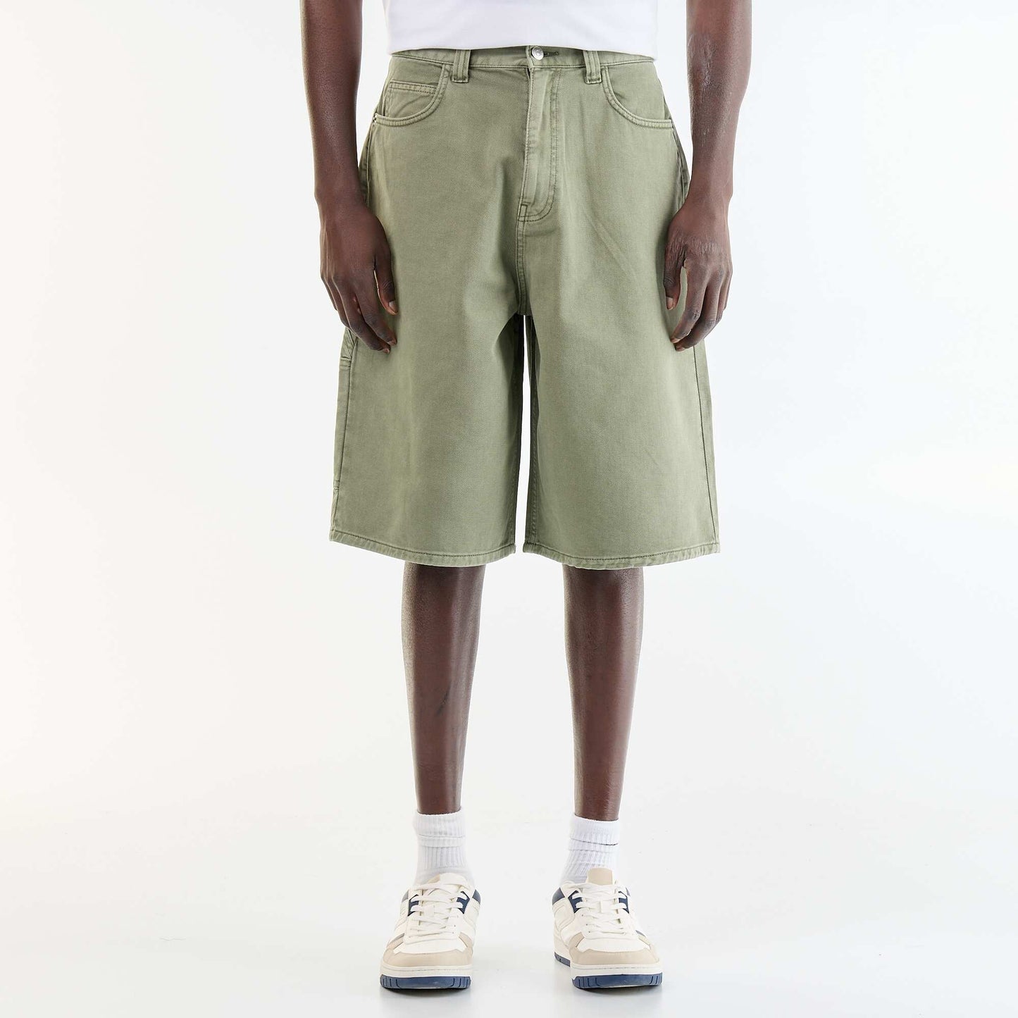 Carpenter style denim shorts KHAKI