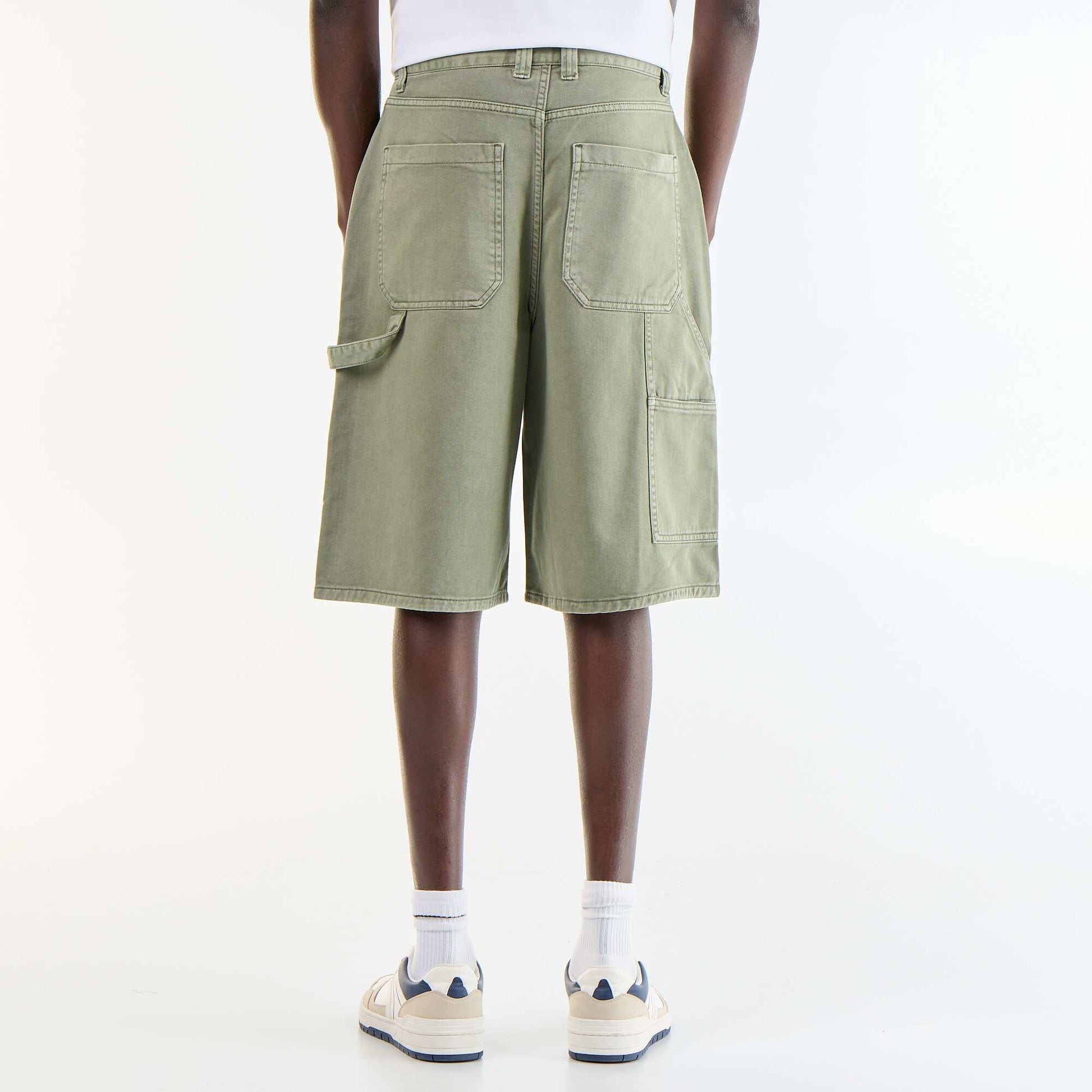 Carpenter style denim shorts KHAKI