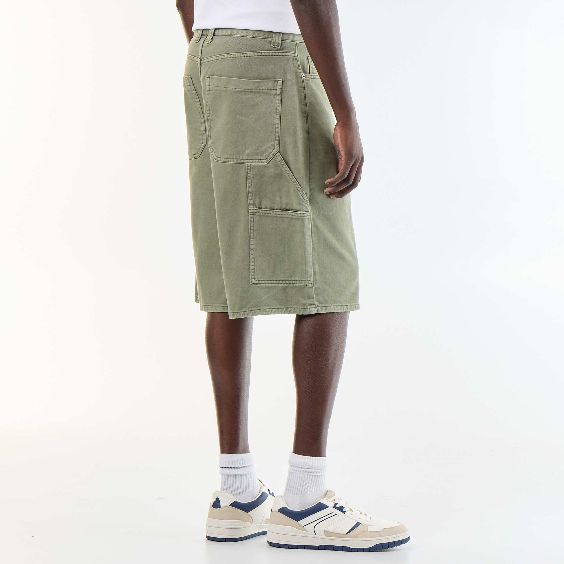 Carpenter style denim shorts KHAKI